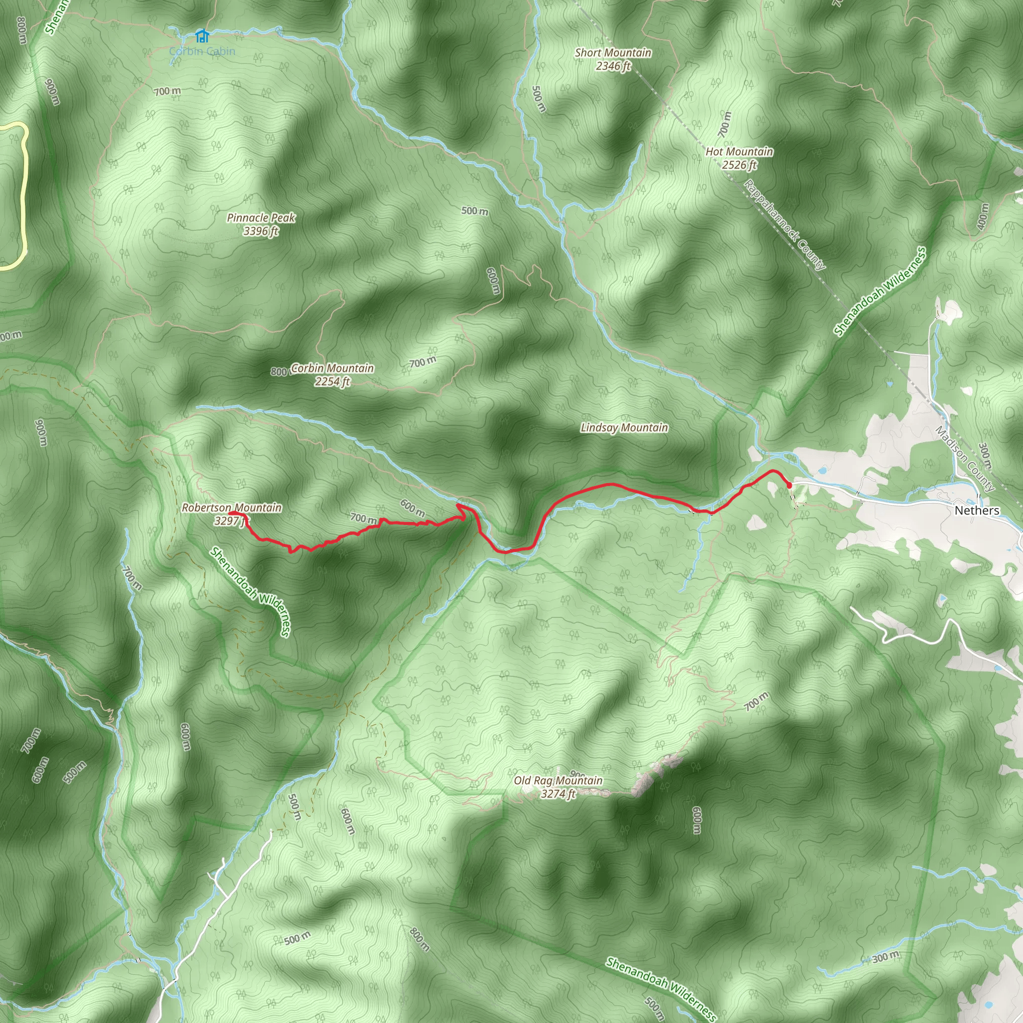 Robertson Mountain Trail mobile static map