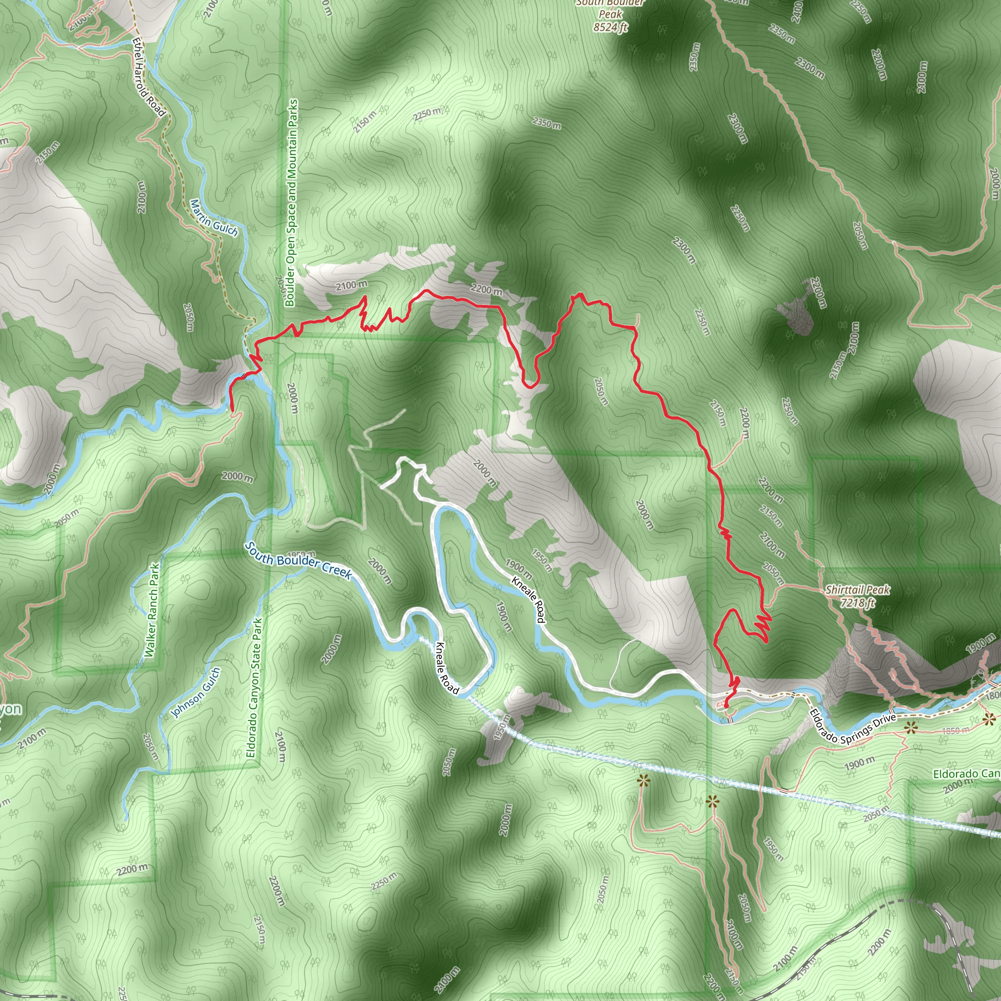 Eldorado Canyon Trail mobile static map