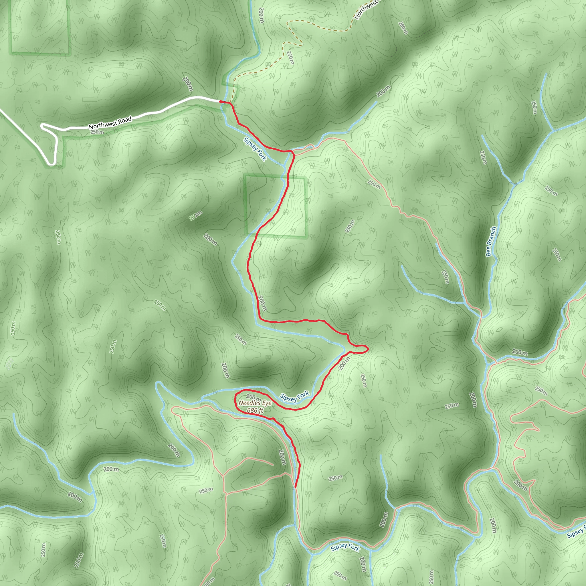 Thompson Creek Wild Hiking Trail mobile static map
