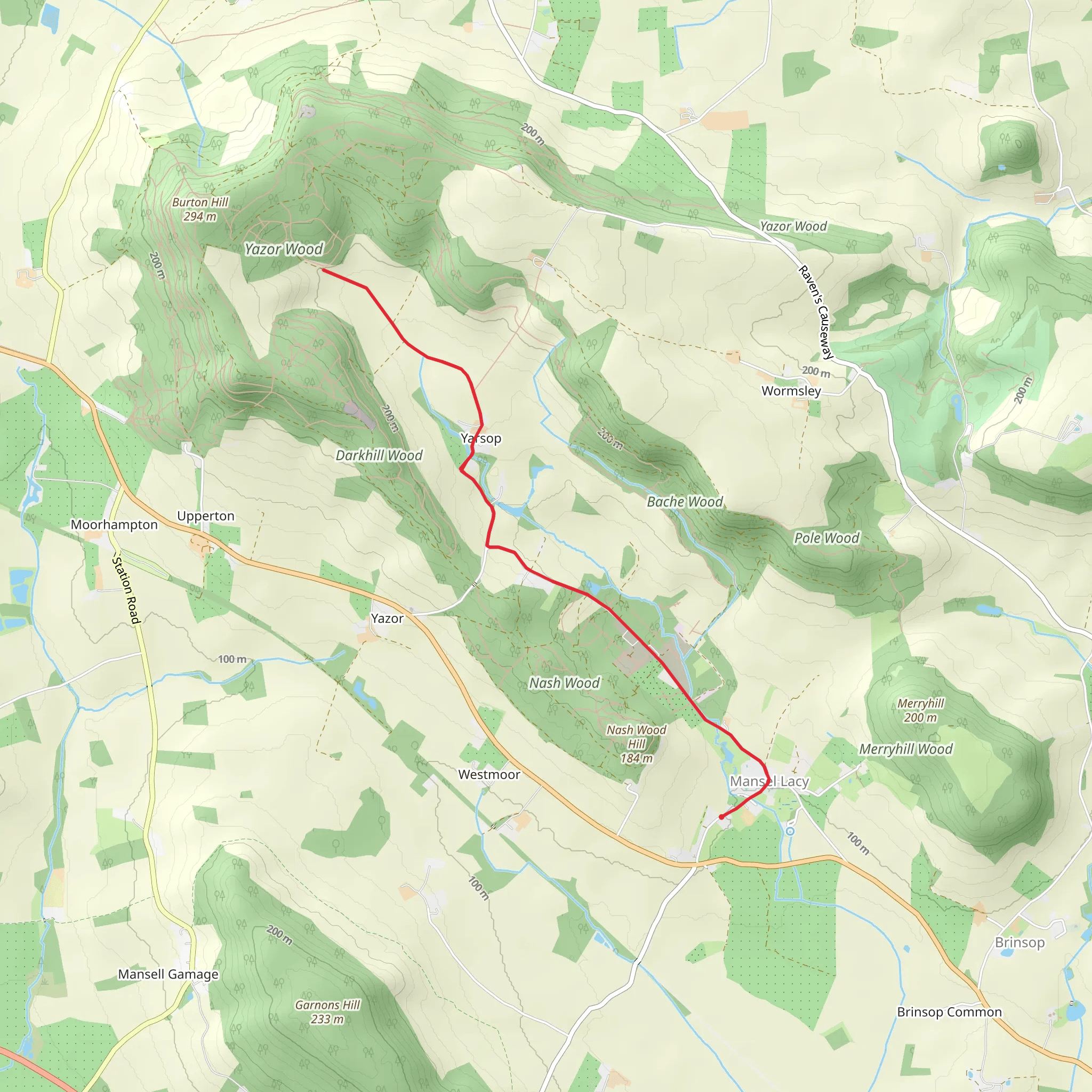 Yazor Wood Walk mobile static map