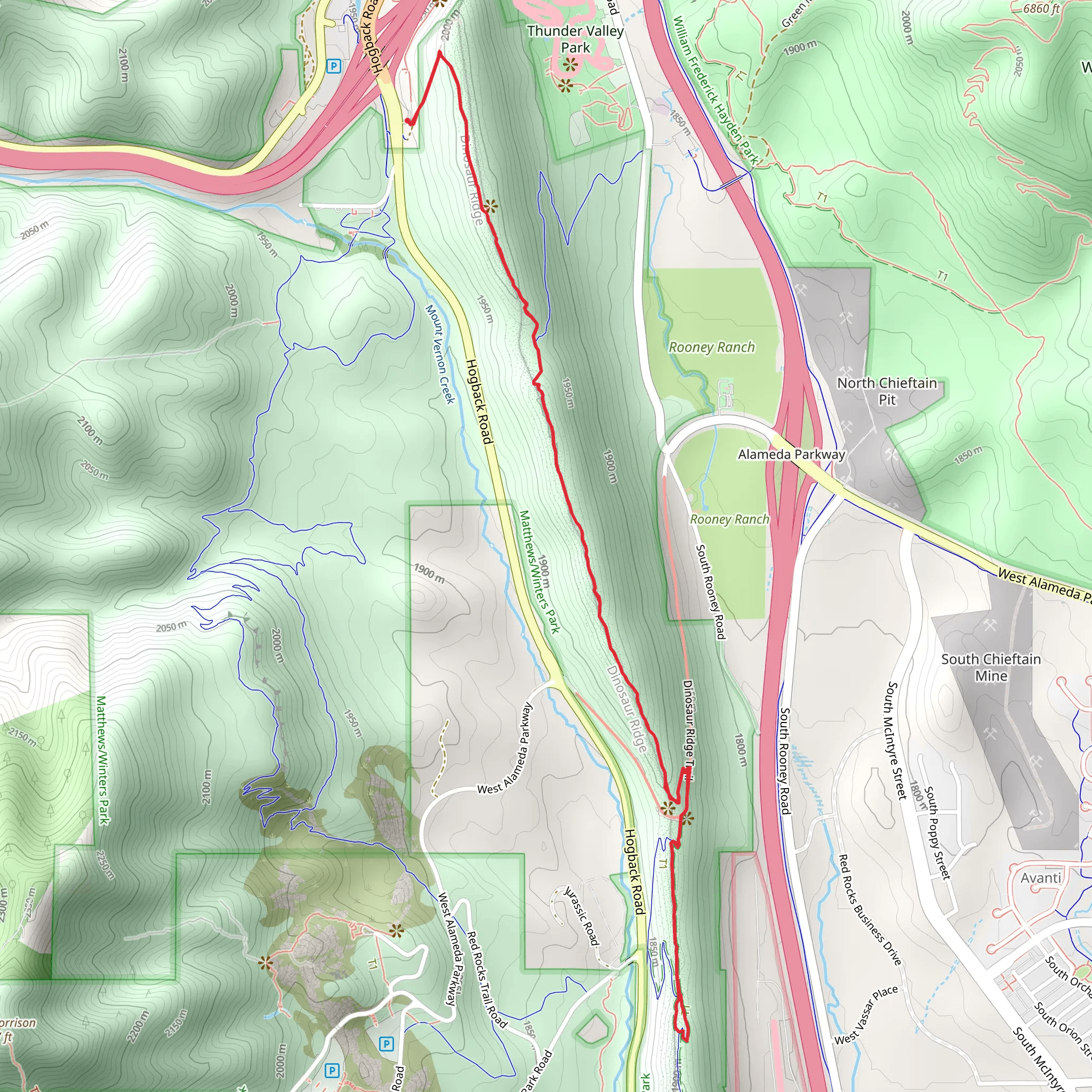 Dakota Ridge Trail from Hogback Road mobile static map