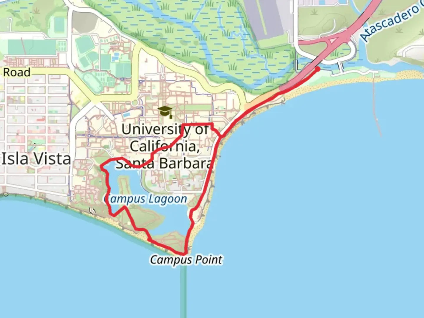 An image depicting the trail Campus Lagoon Loop and its surrounding area.