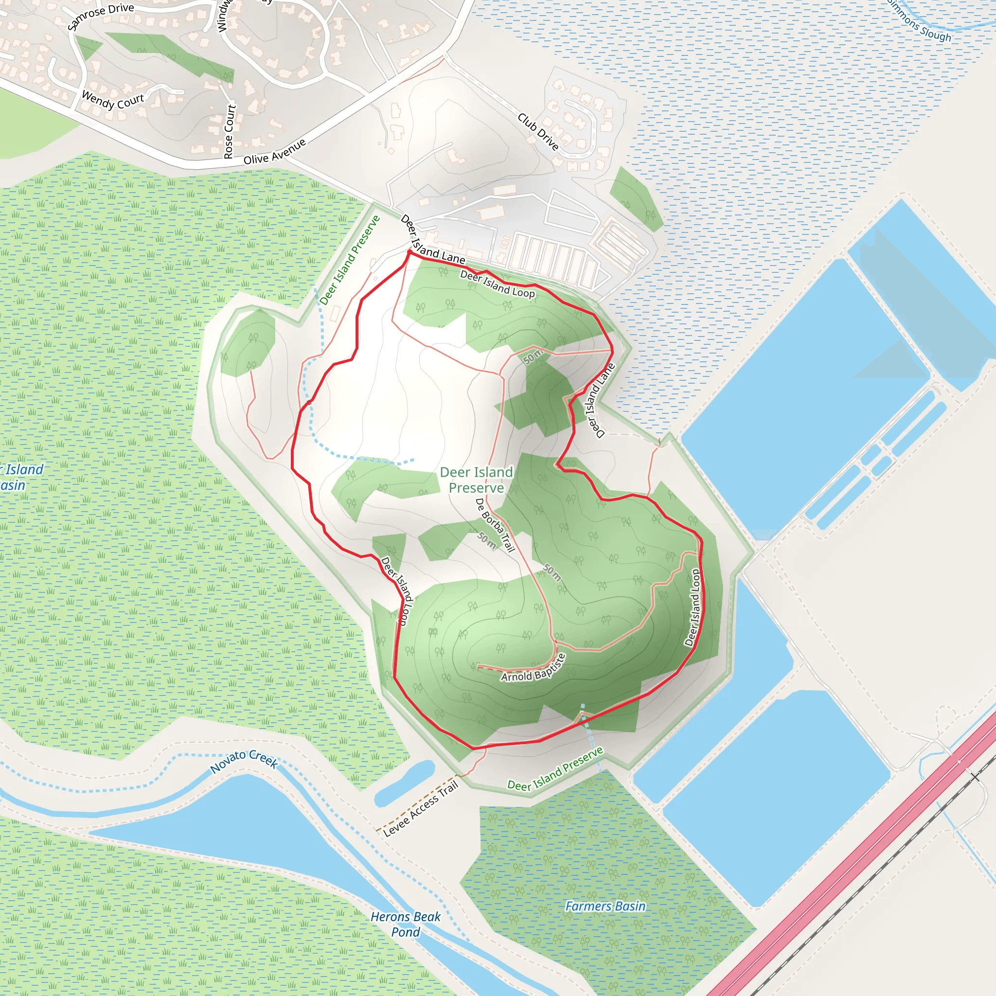Deer Island Open Space Preserve Loop mobile static map