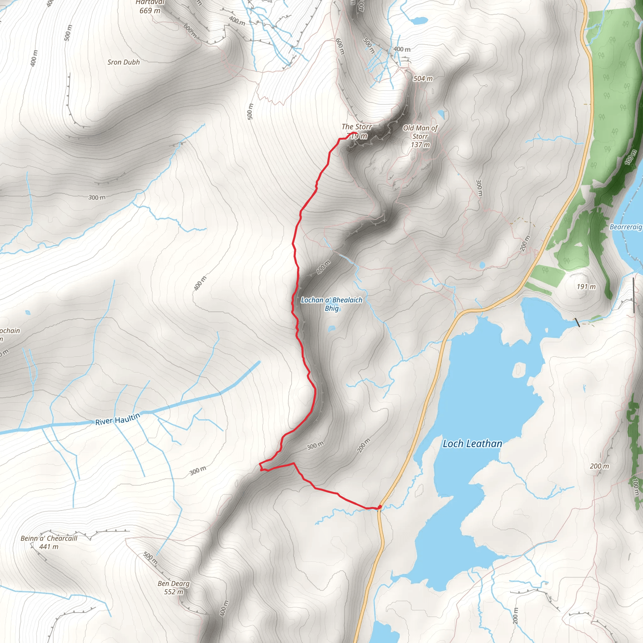 The Storr via Bealach Beag mobile static map