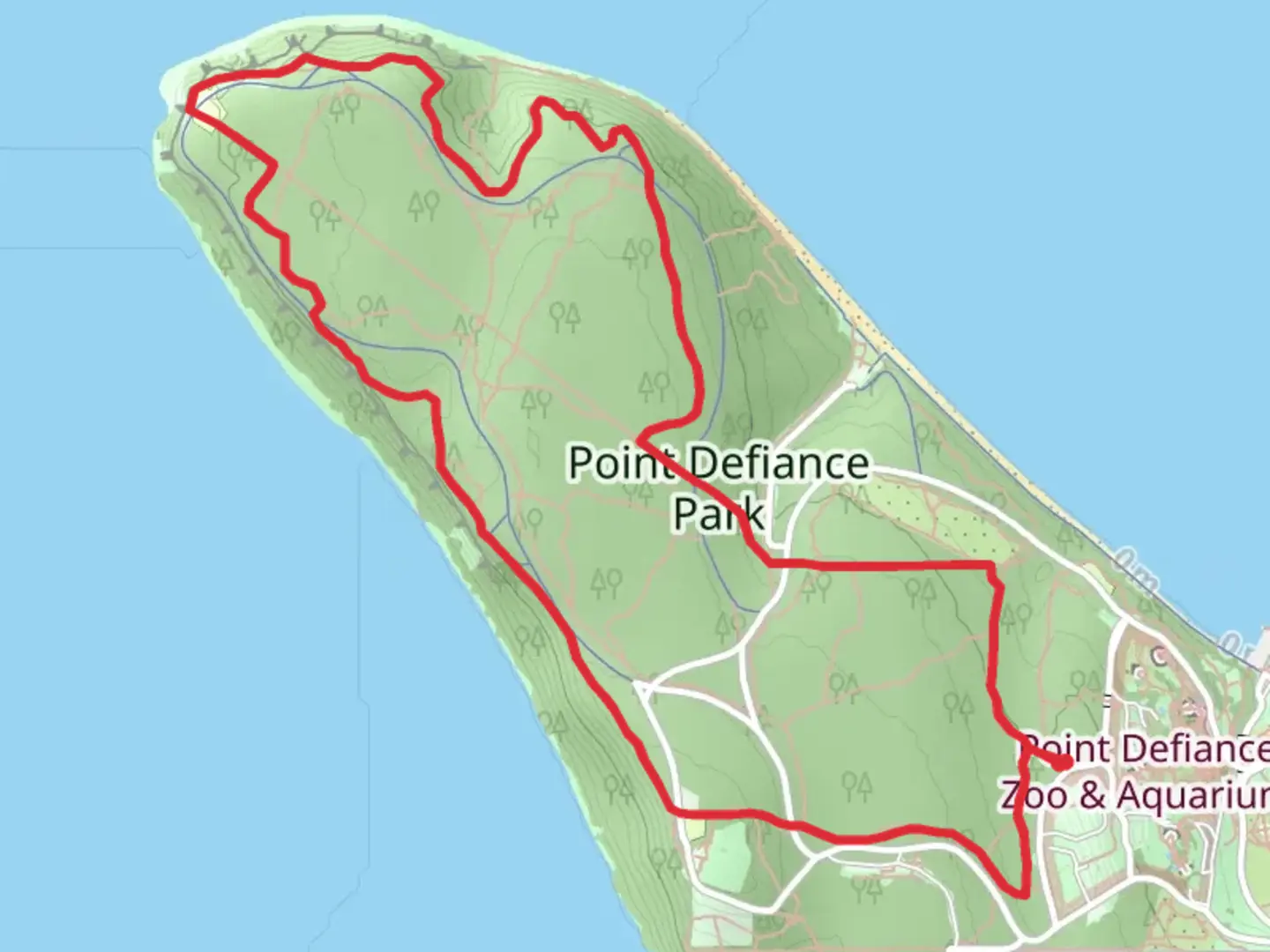 An image depicting the trail Outer Loop - Blue and its surrounding area.