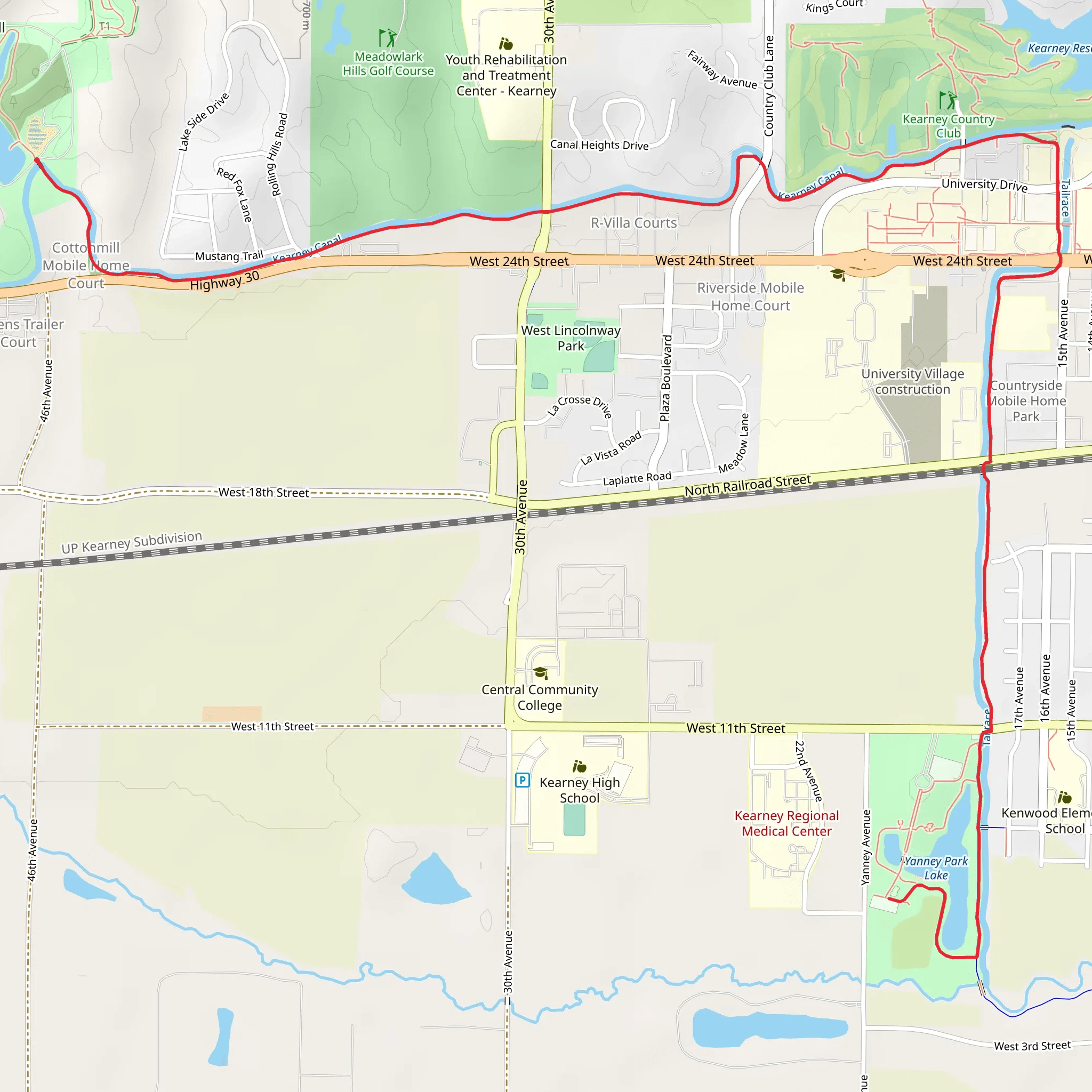 Yanney Park Lake via The Links mobile static map