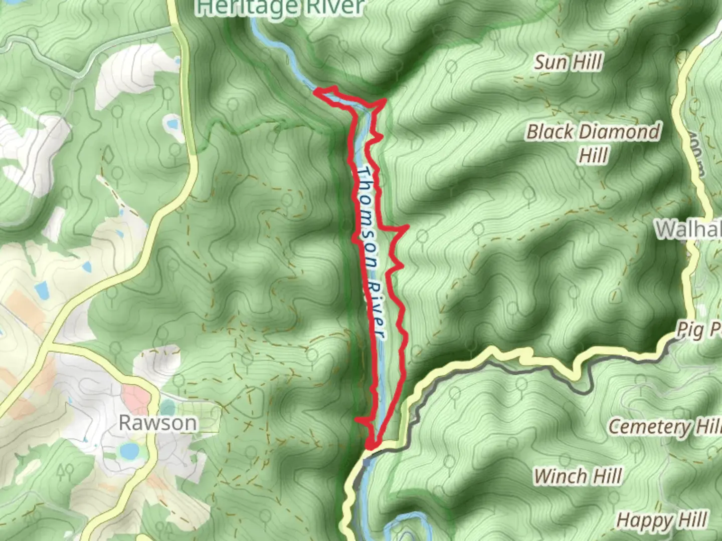 An image depicting the trail Poverty Point Bridge Trail and its surrounding area.