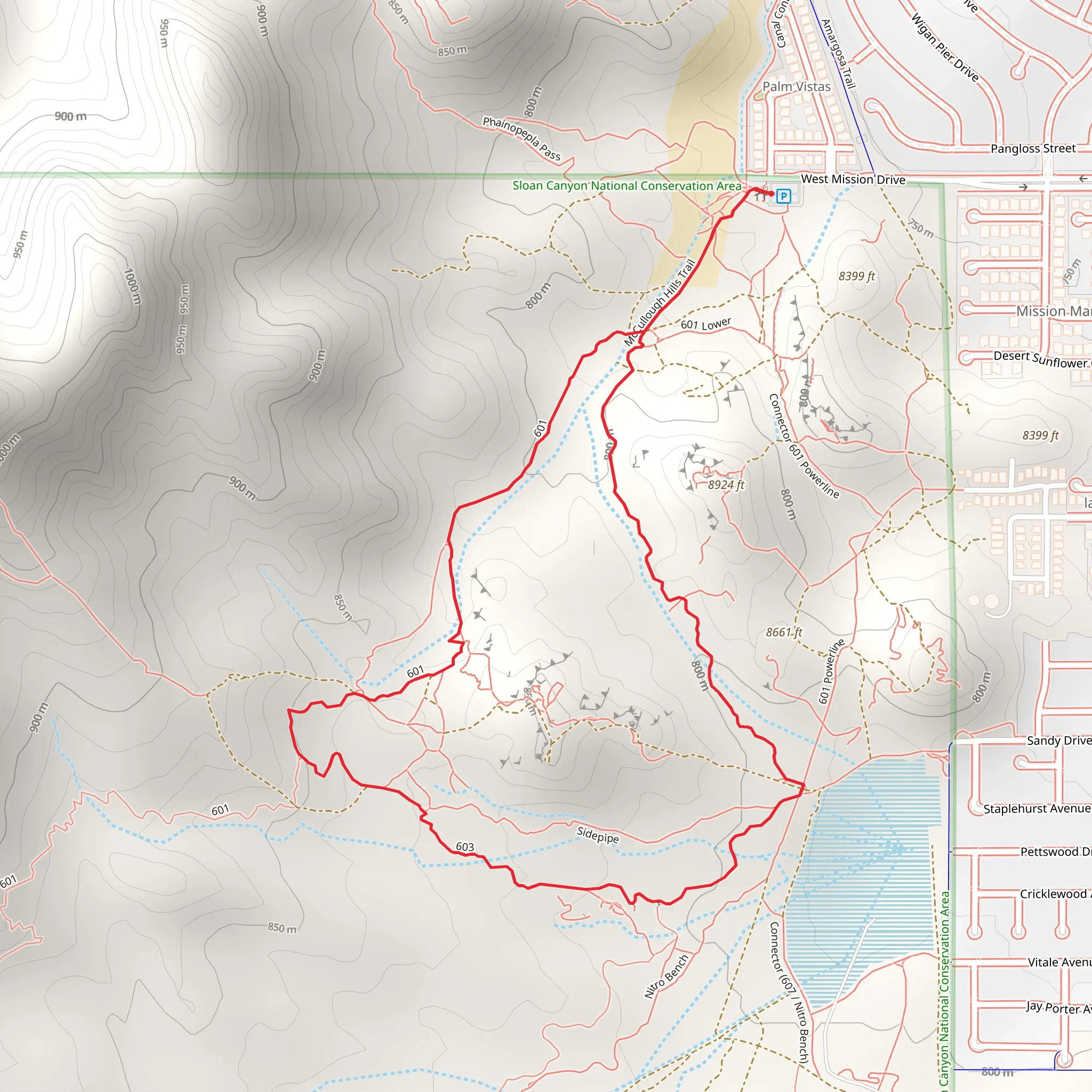 McCullough Hills Loop Trail mobile static map