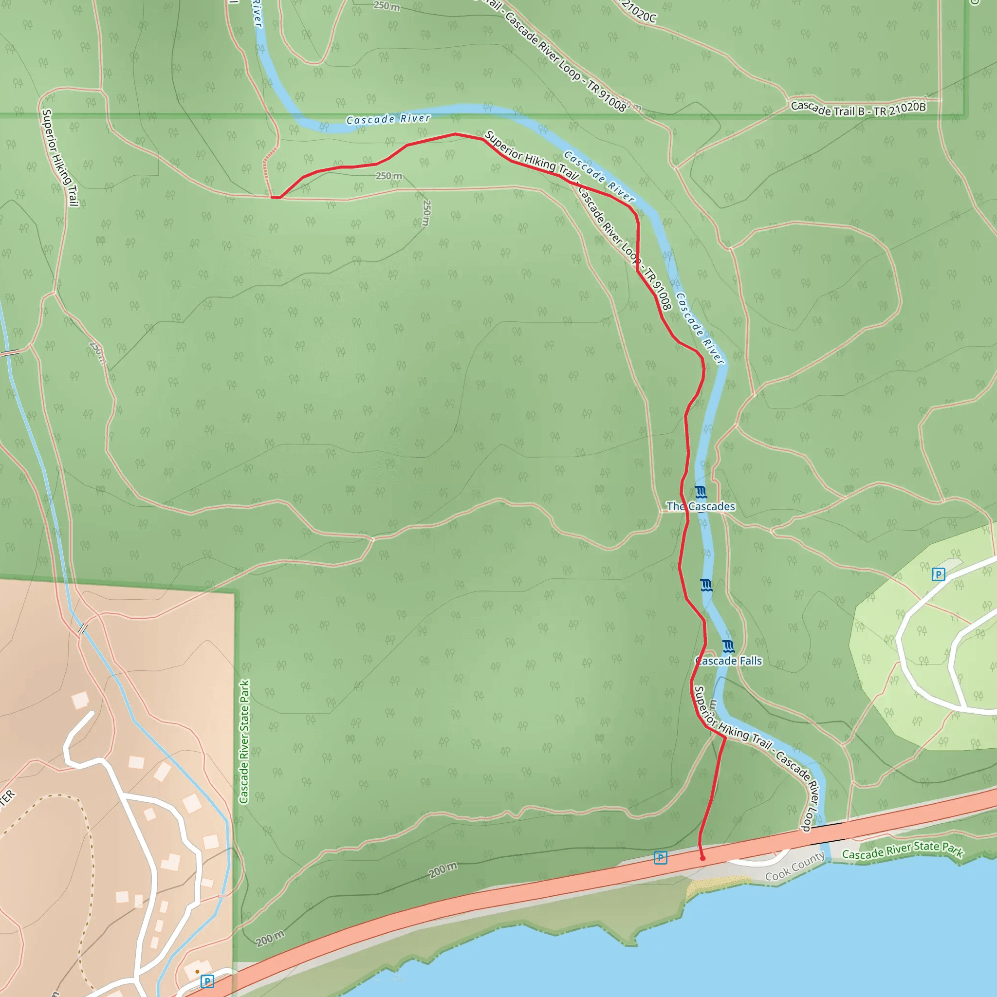 Cascade River - Superior Hiking Trail mobile static map