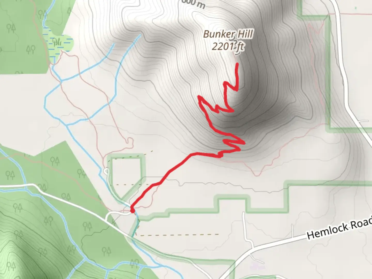 An image depicting the trail Bunker Hill Trail and its surrounding area.