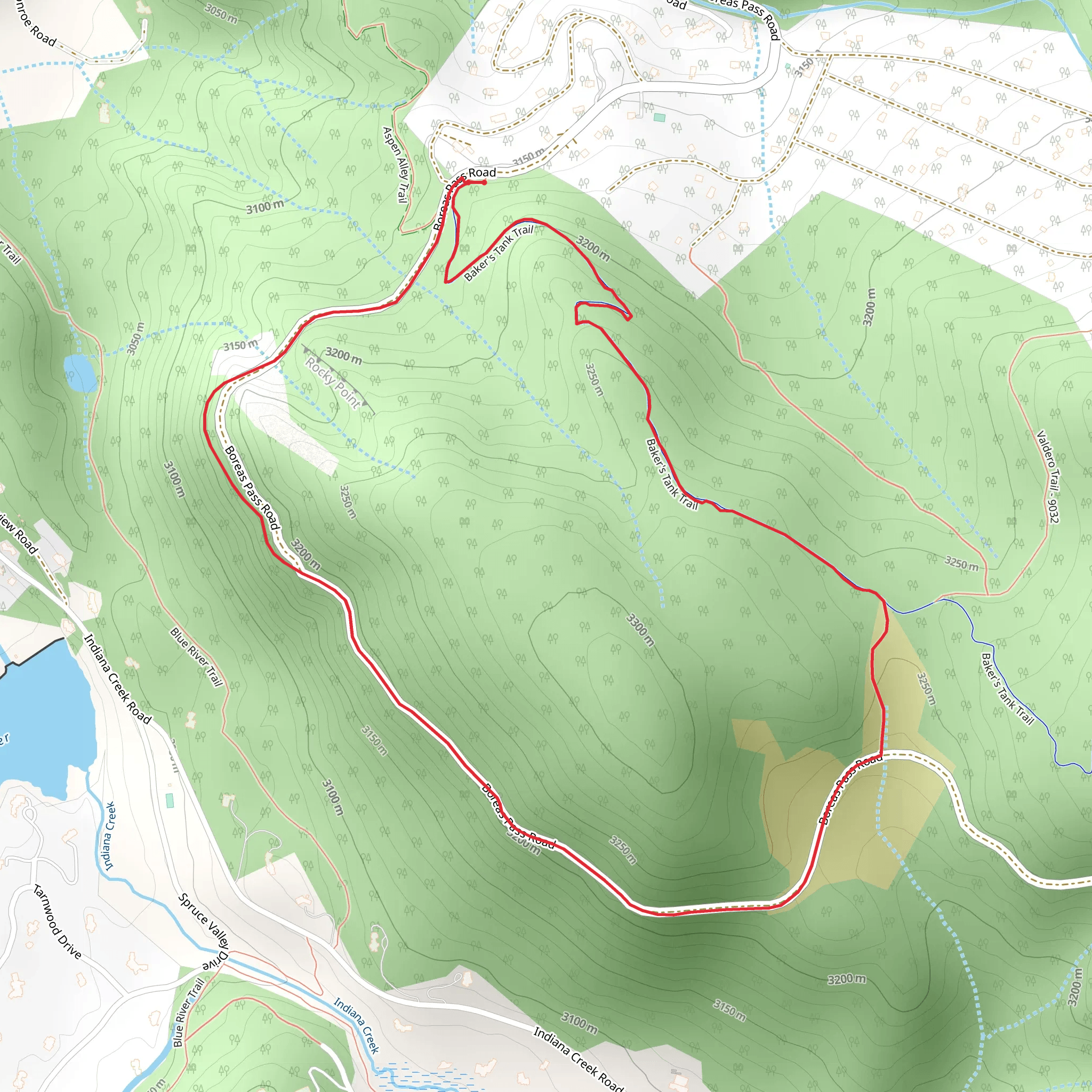 Baker's Tank Loop Trail mobile static map