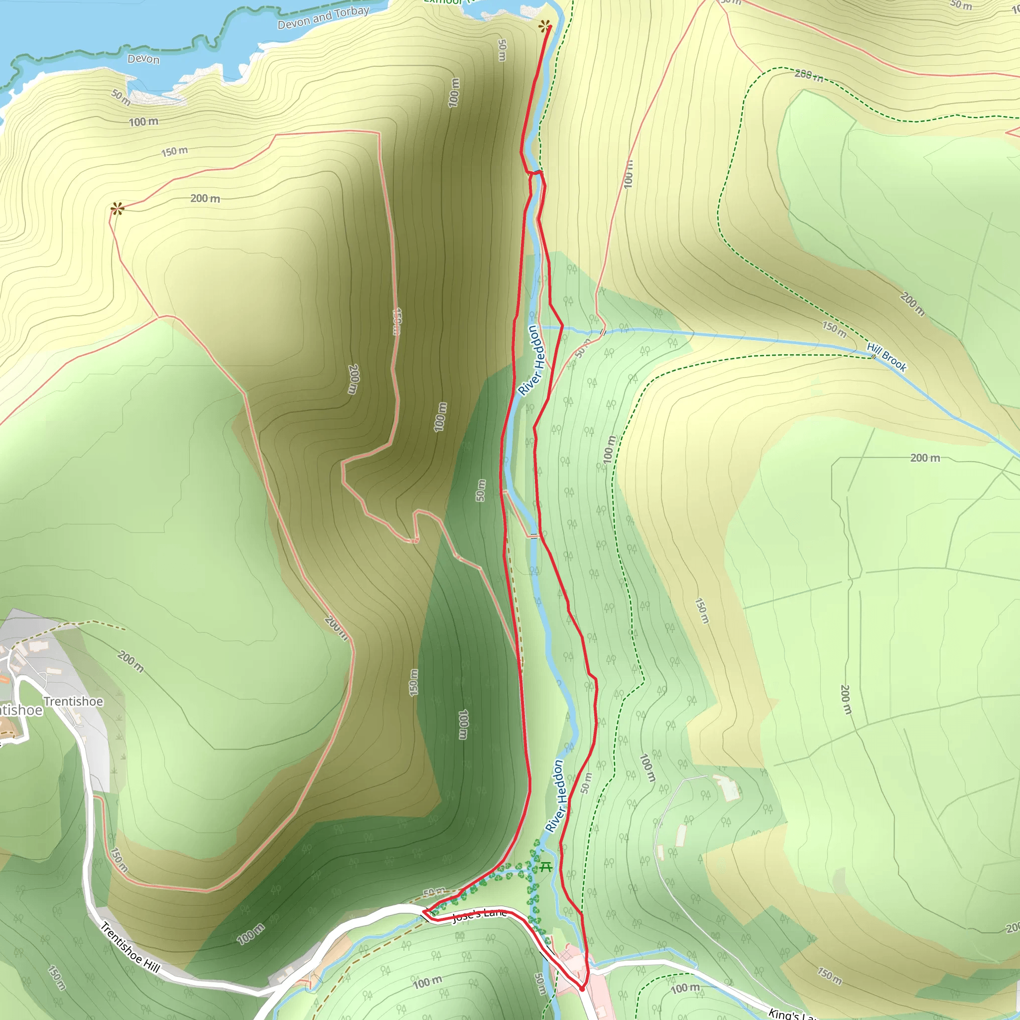 Heddon's Mouth - Heddon Valley National Trust mobile static map