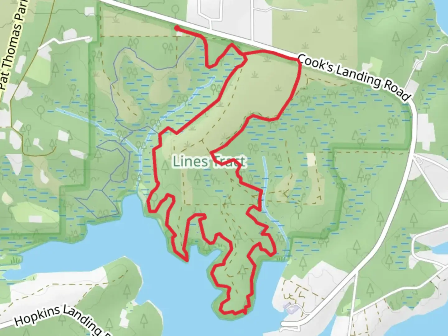 An image depicting the trail Talquin Loop and its surrounding area.