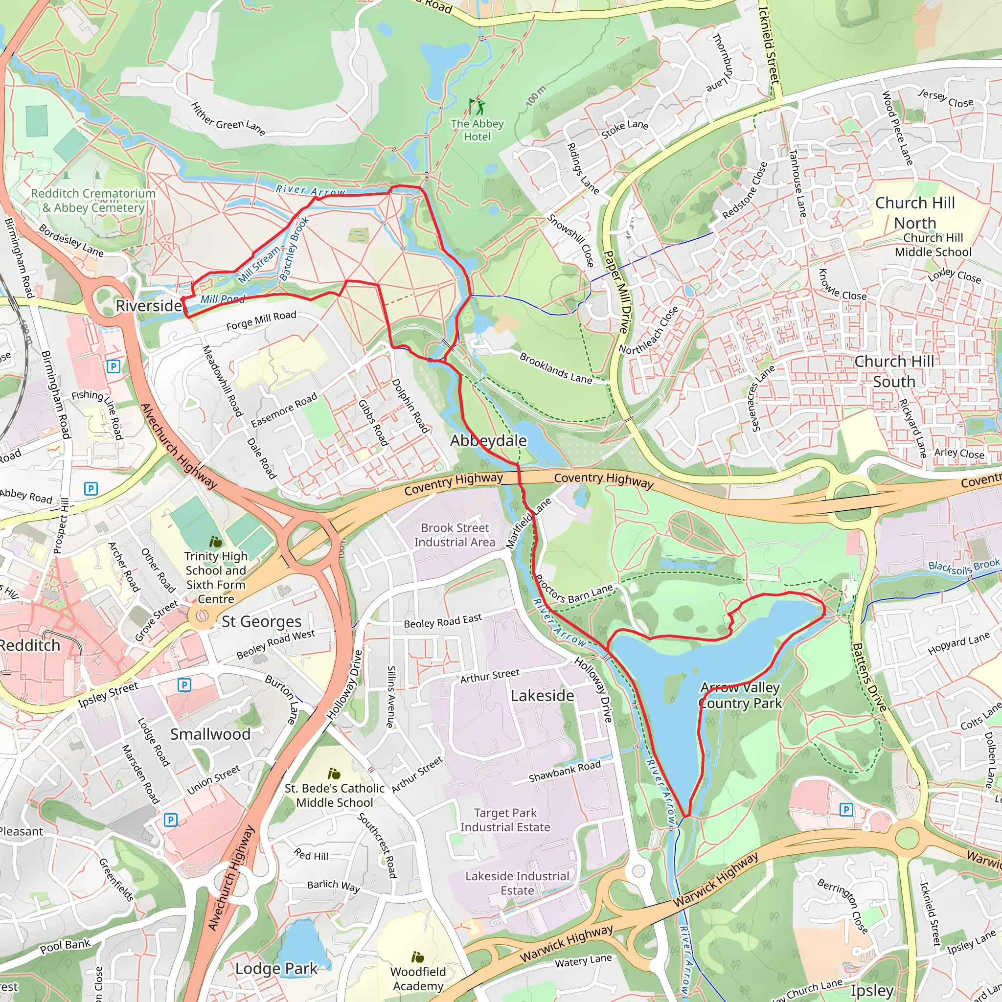Redditch Loop mobile static map
