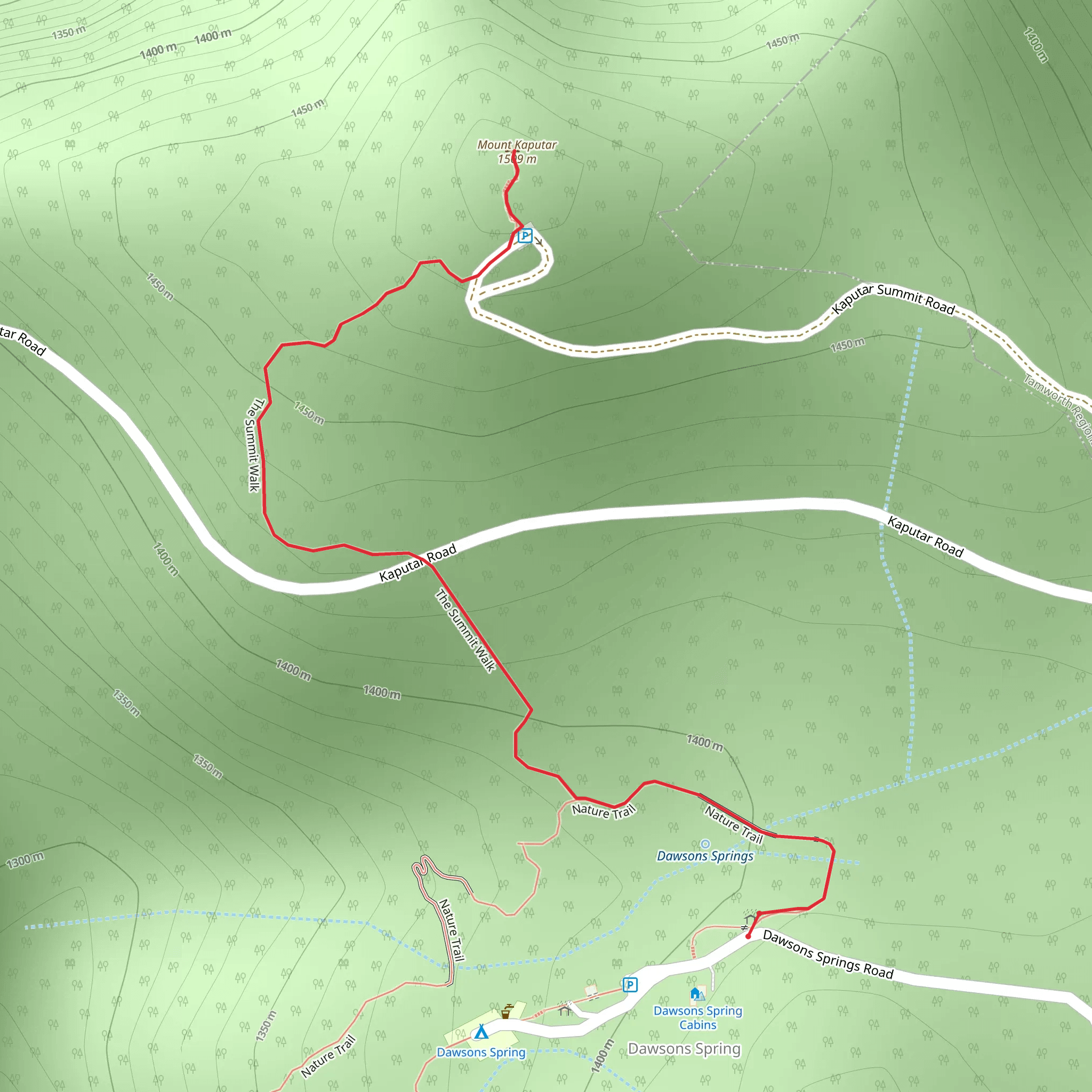 Mount Kaputar Summit Walk mobile static map