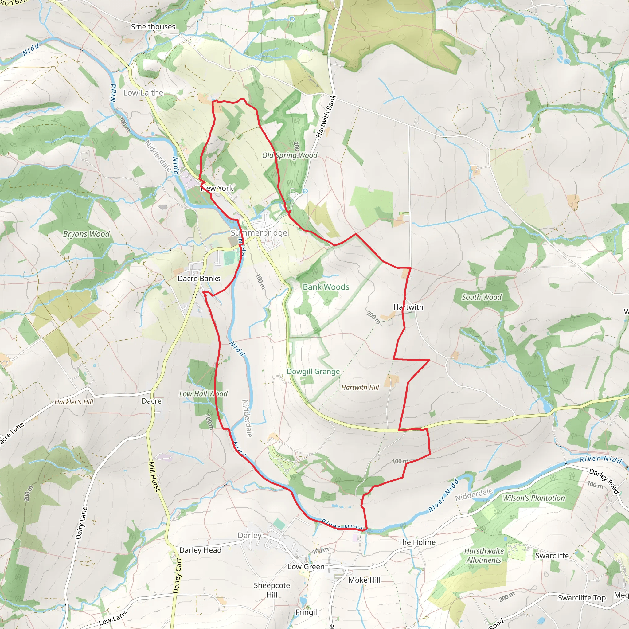 Dacre Banks Circular mobile static map