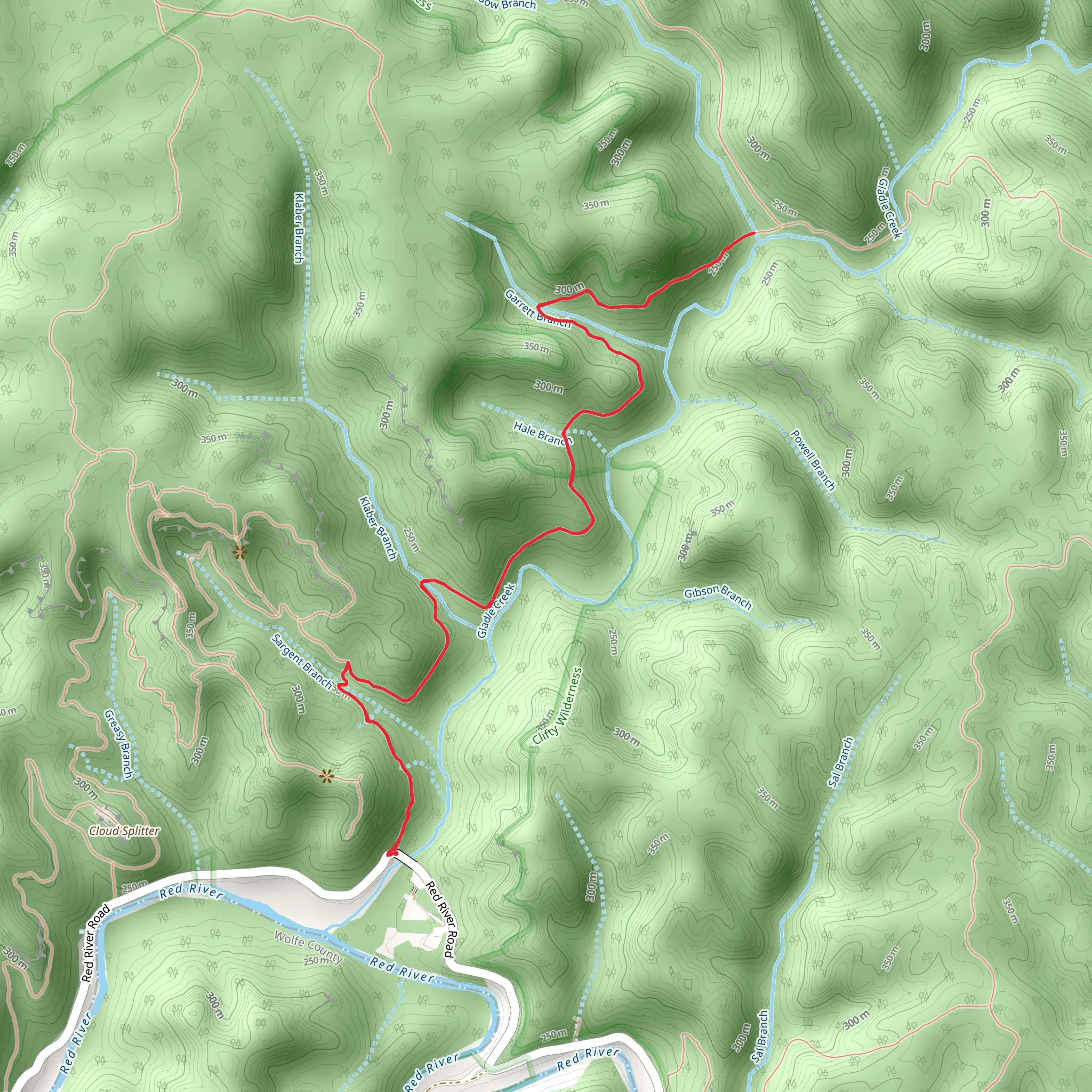 Bison Way Trail and Sheltowee Trace NRT mobile static map