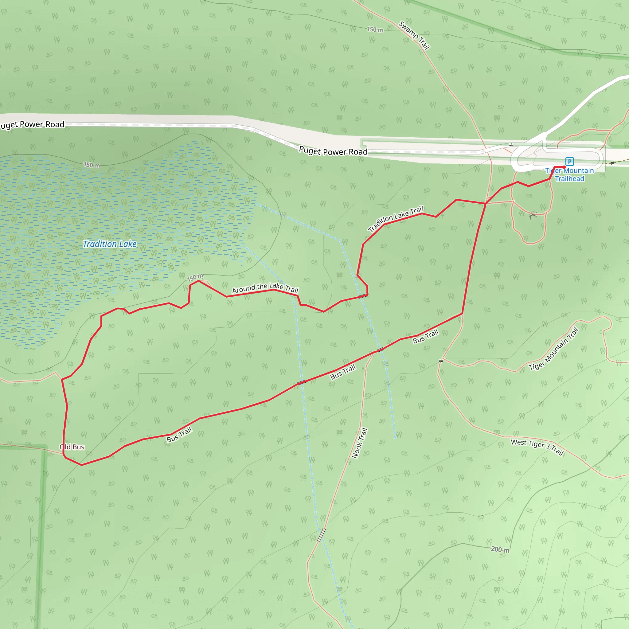 Around the Lake Short Loop Trail mobile static map