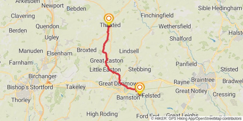 Great Chesterford to Malson Walk stage 2 Map