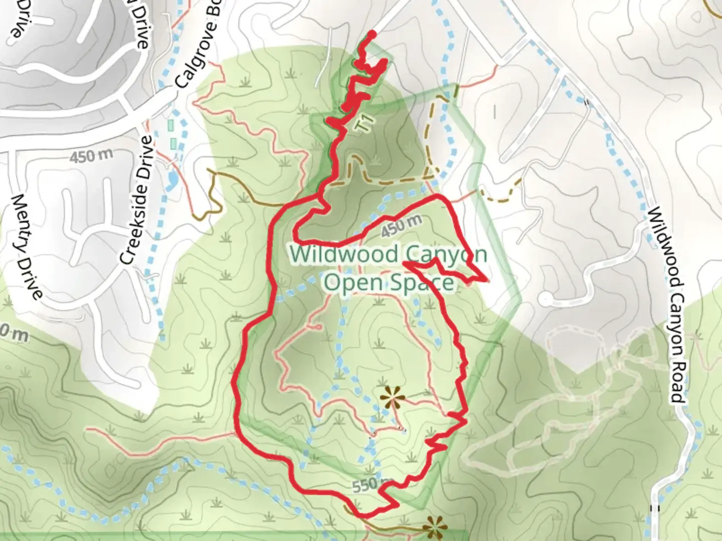 An image depicting the trail Wildwood and Highland Loop and its surrounding area.
