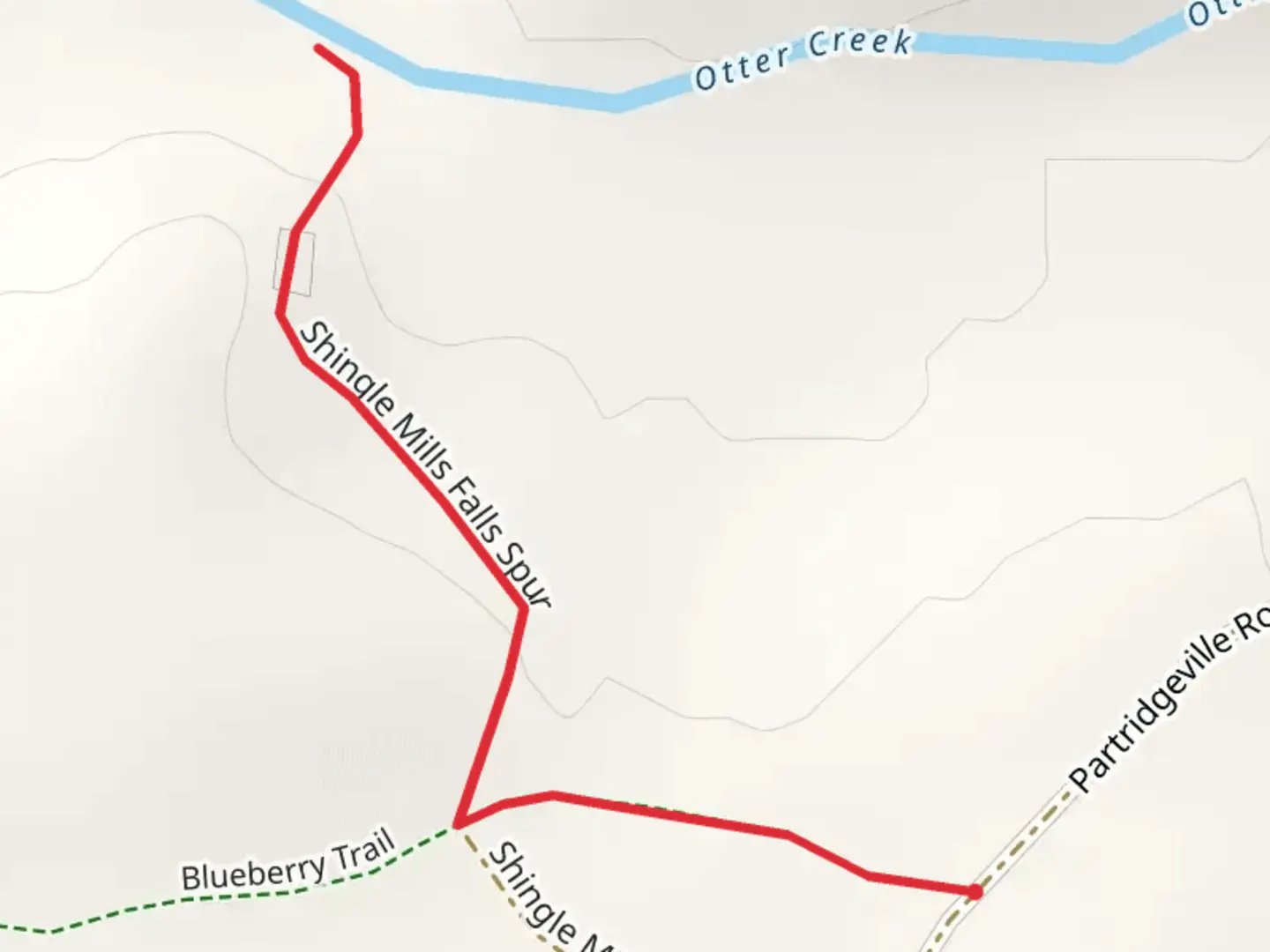 An image depicting the trail Shingle Mills Falls Trail and its surrounding area.