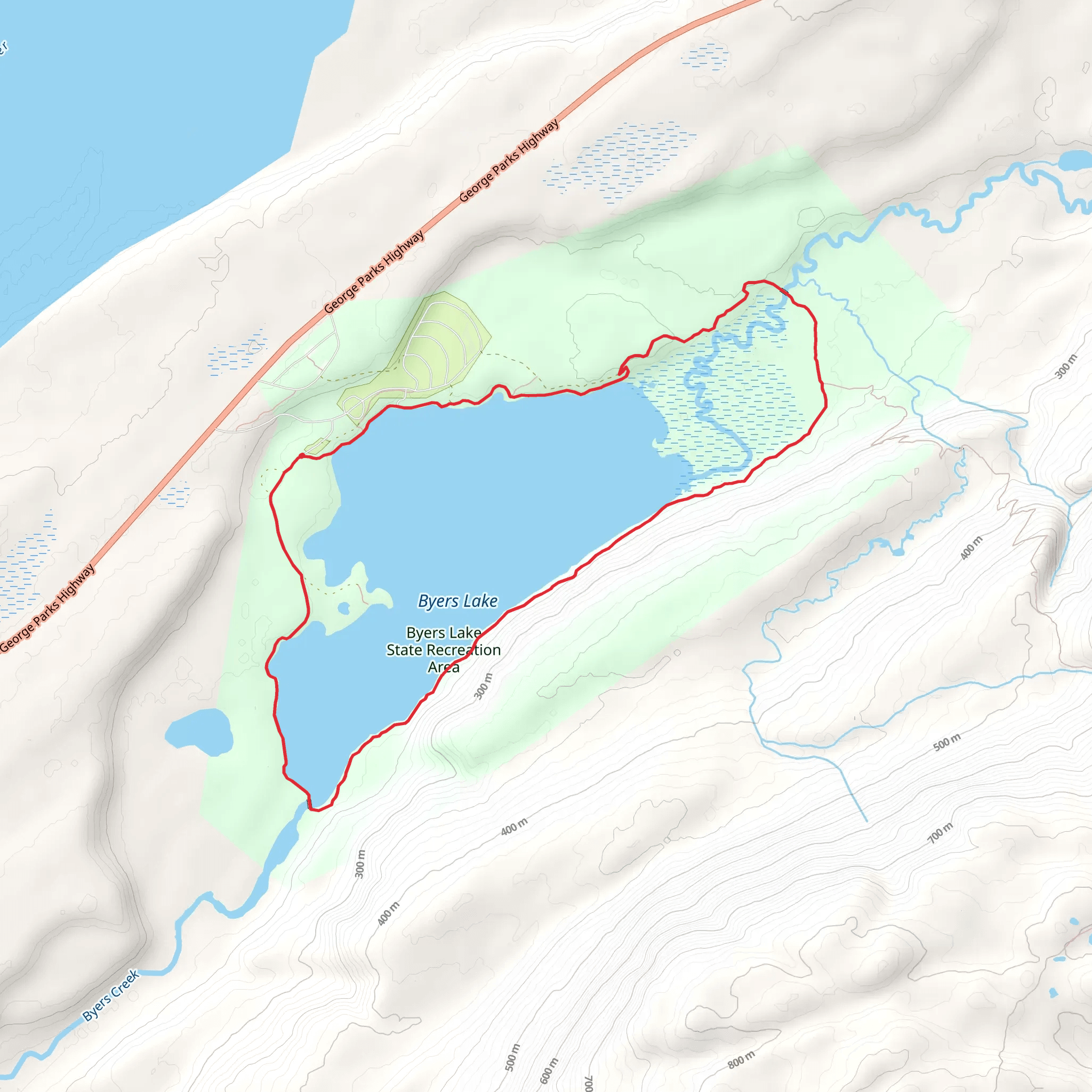 Byers Lake State Recreation Area Loop mobile static map
