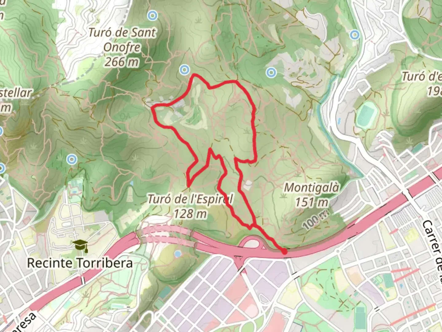 An image depicting the trail The Vall de Sant Jeroni de la Murta SL C 144 and its surrounding area.