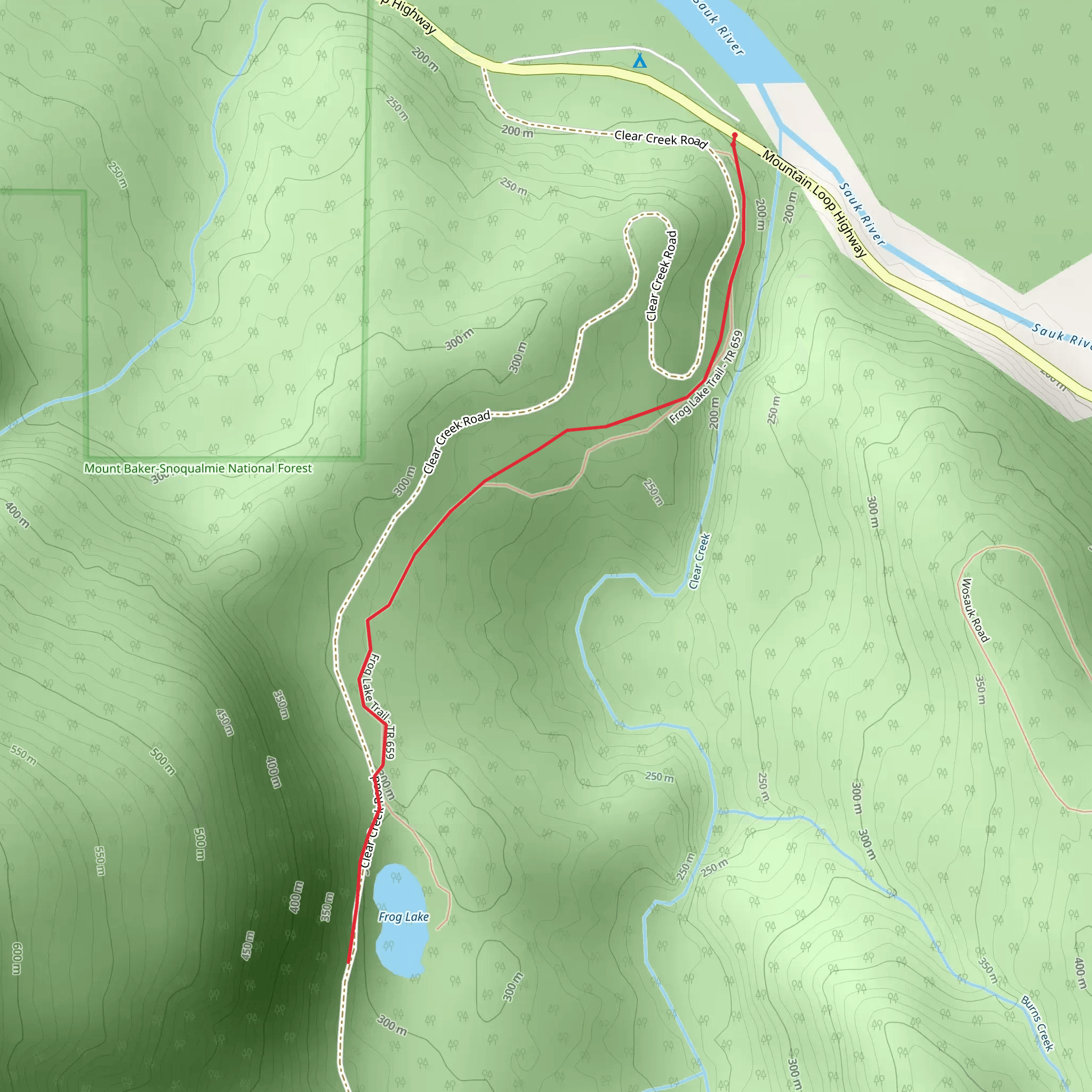 Frog Lake Trail mobile static map
