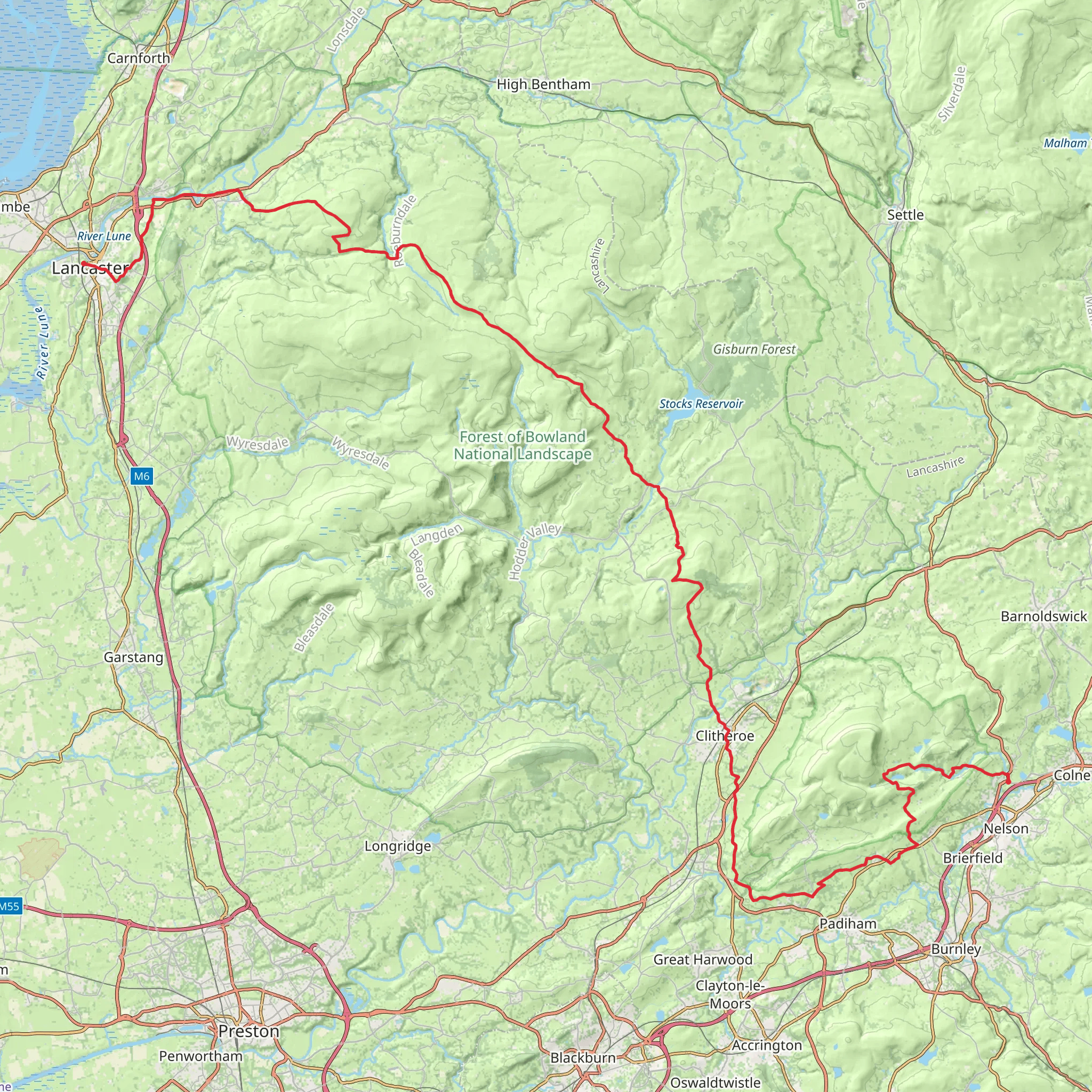 Lancashire Witches Walk mobile static map