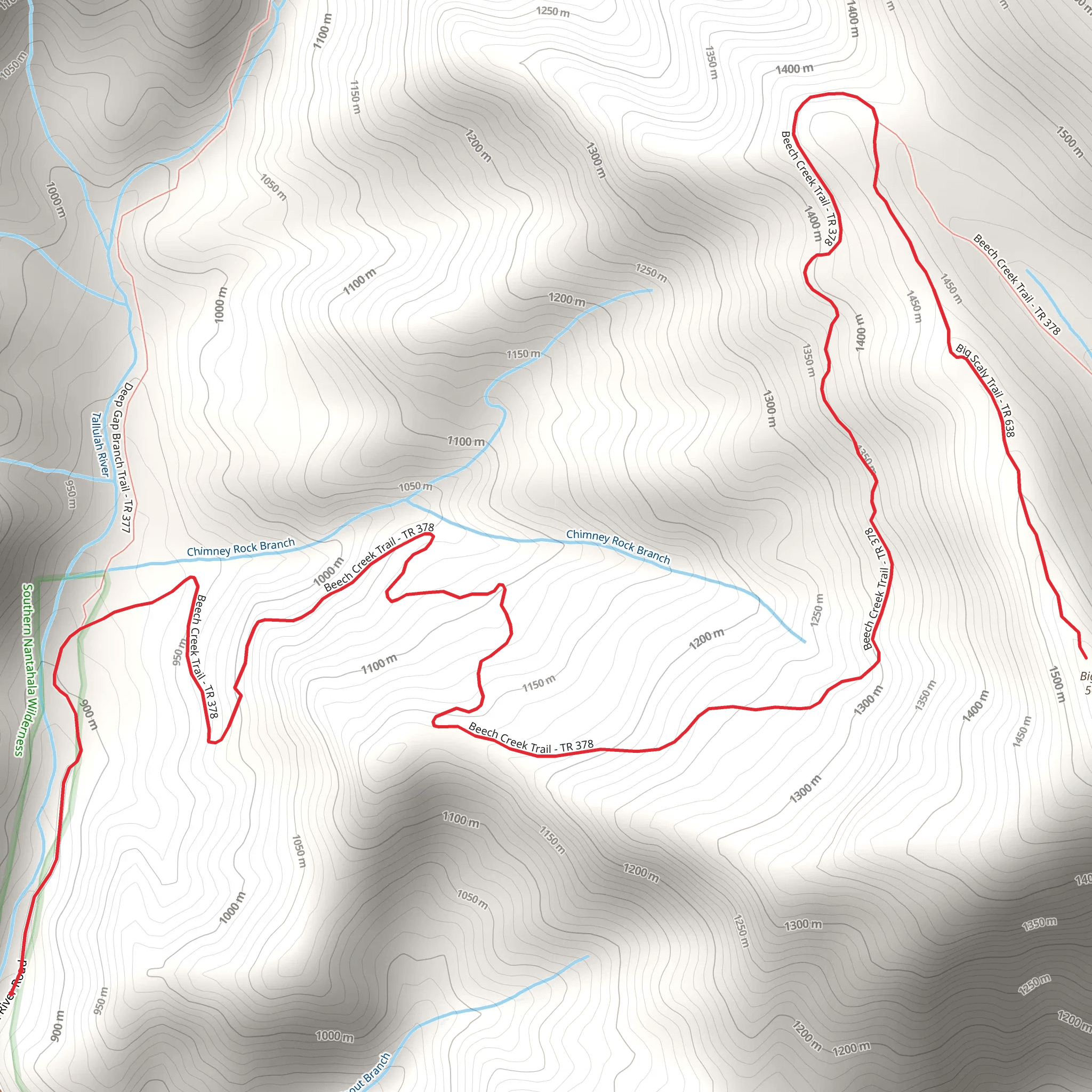 Big Scaly Mountain via Beech Creek Trail mobile static map