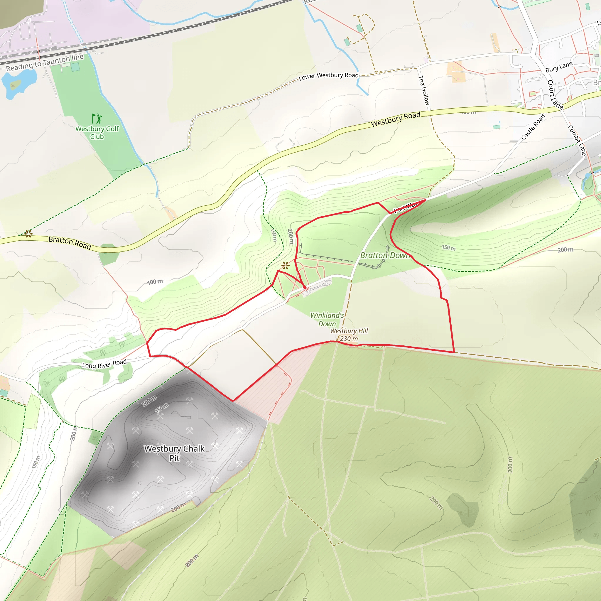Westbury White Horse Loop mobile static map