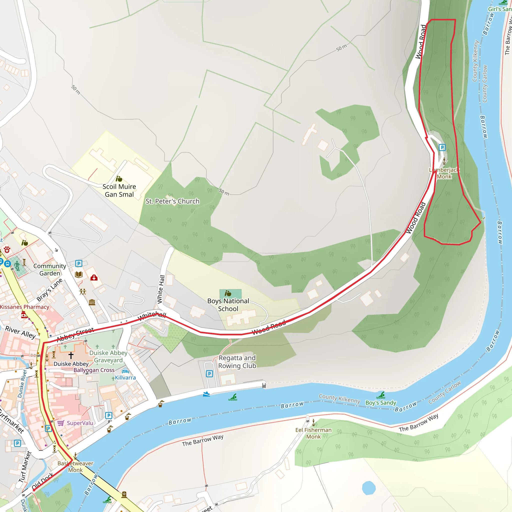 Silaire Wood Loop Walk mobile static map