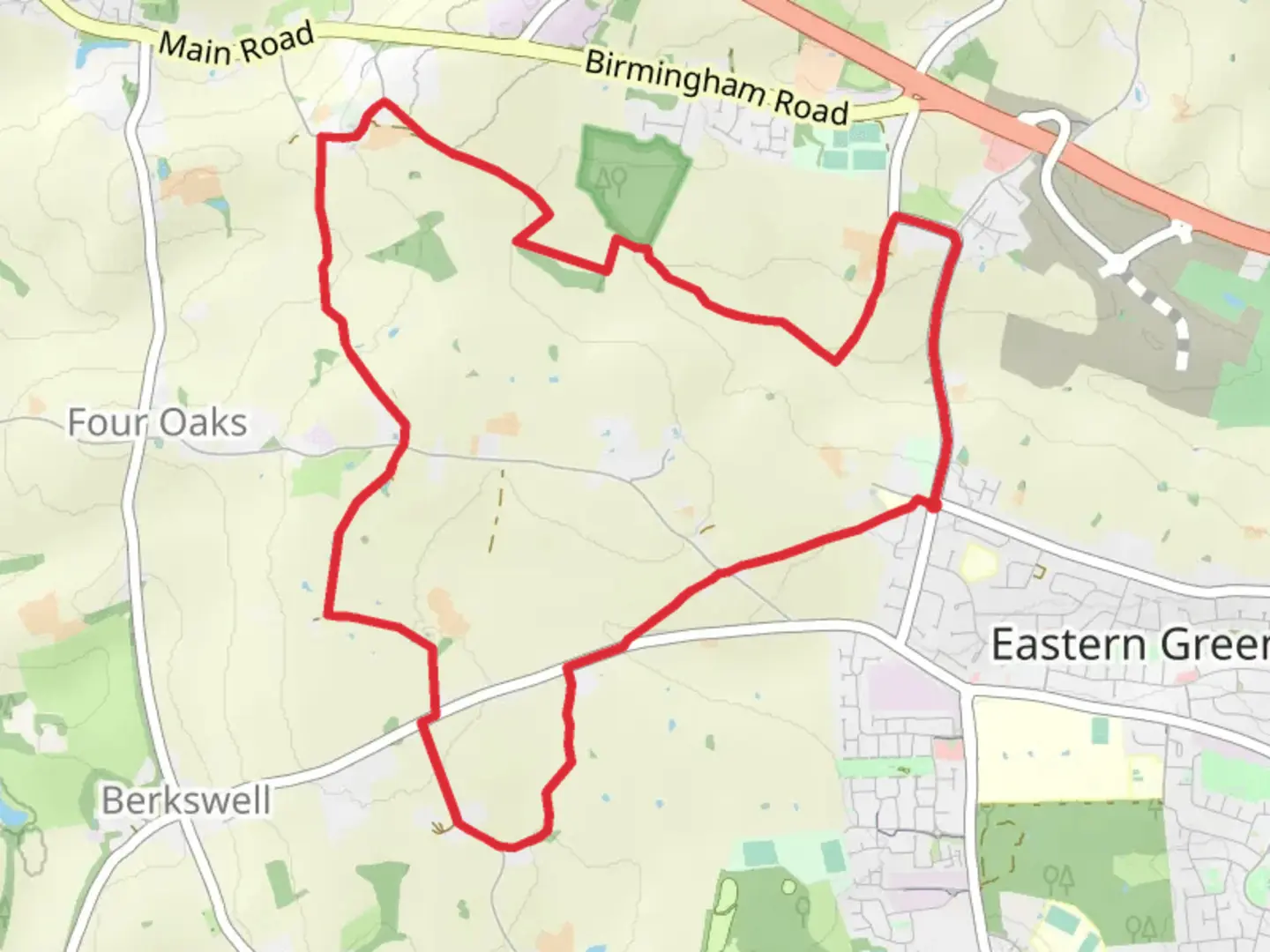 An image depicting the trail Pickford Green Loop via Crow Wood and its surrounding area.