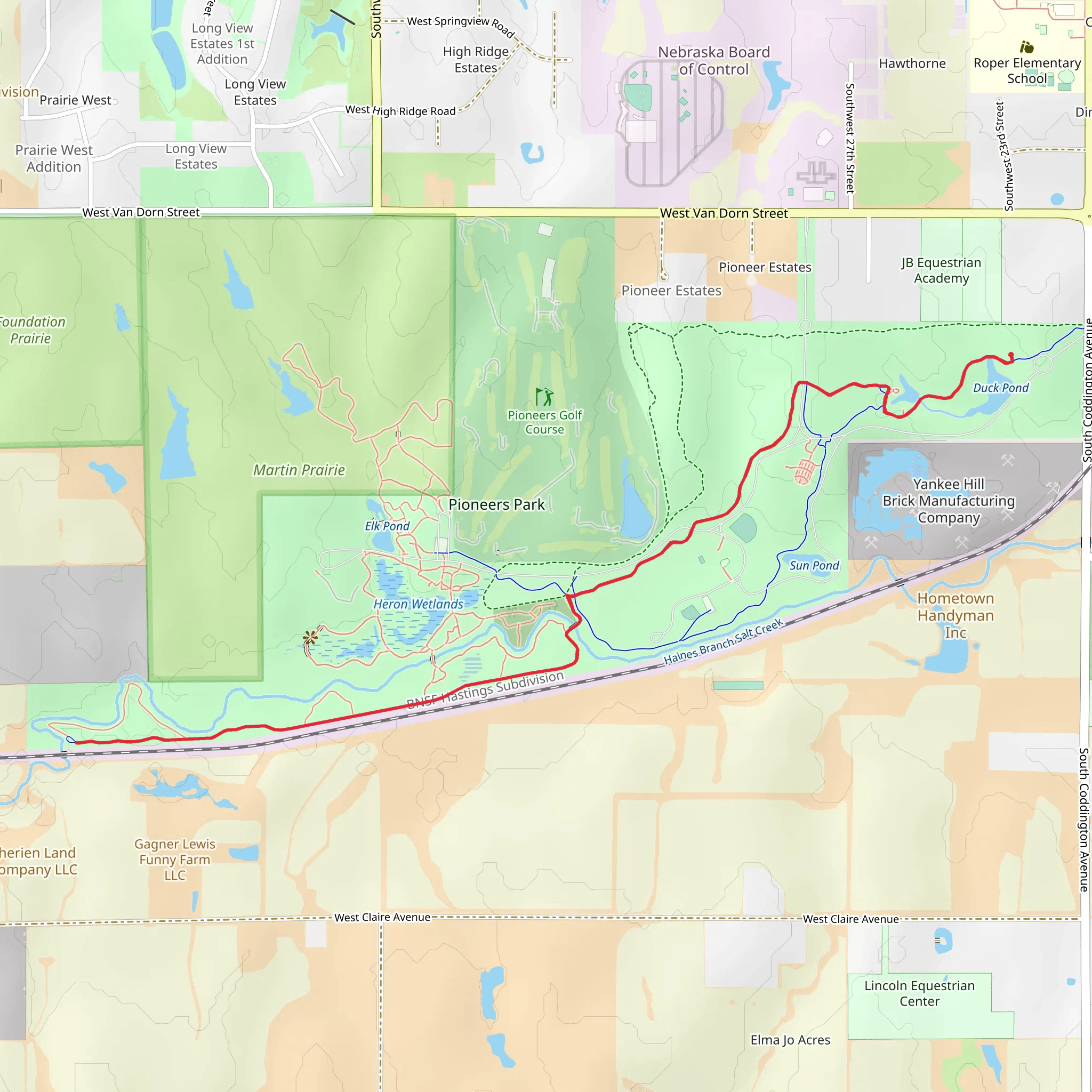 Harrington Trail and Ben Varley Trail mobile static map