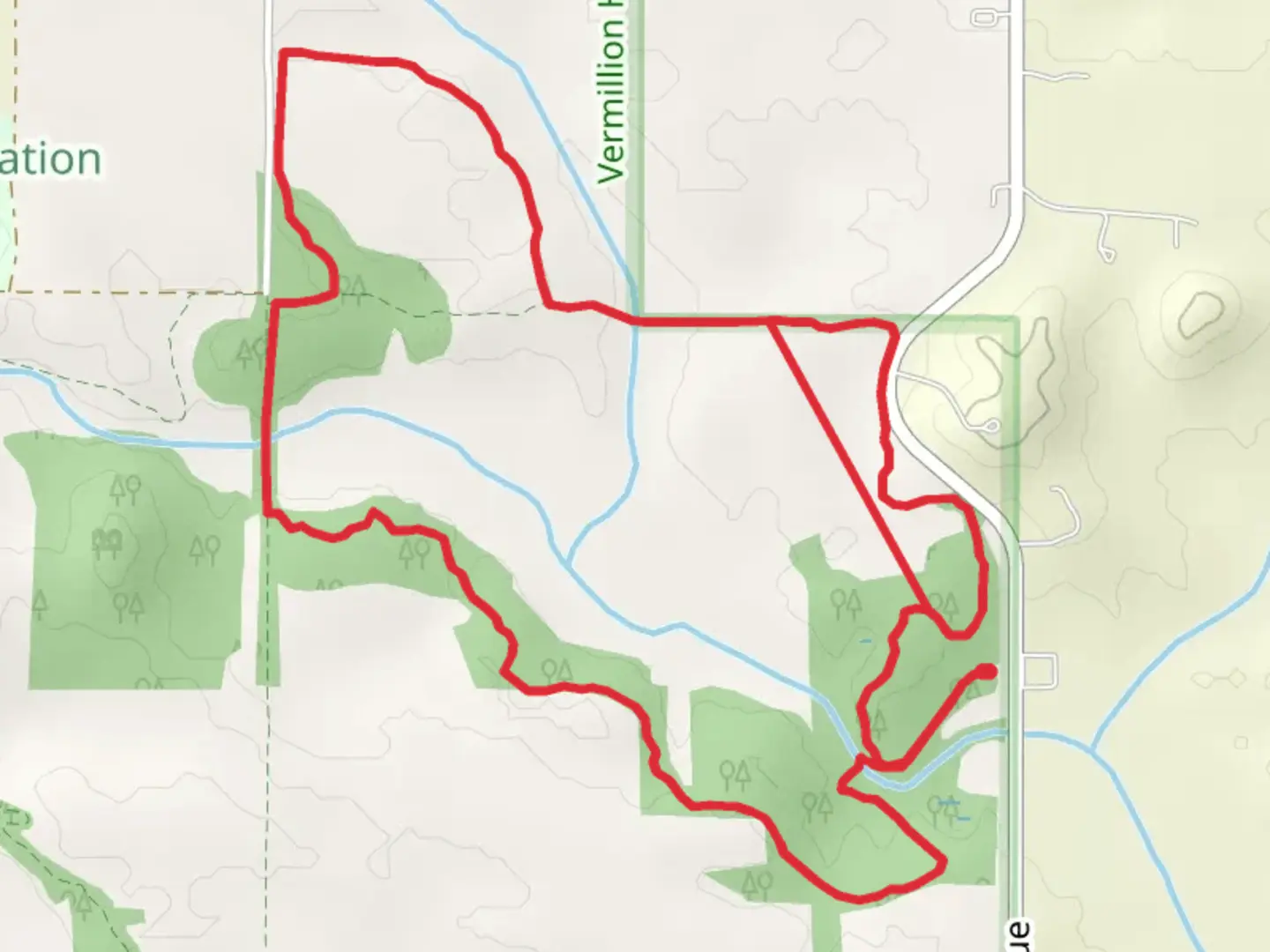 An image depicting the trail Lone Rock and Wetland Loop and its surrounding area.