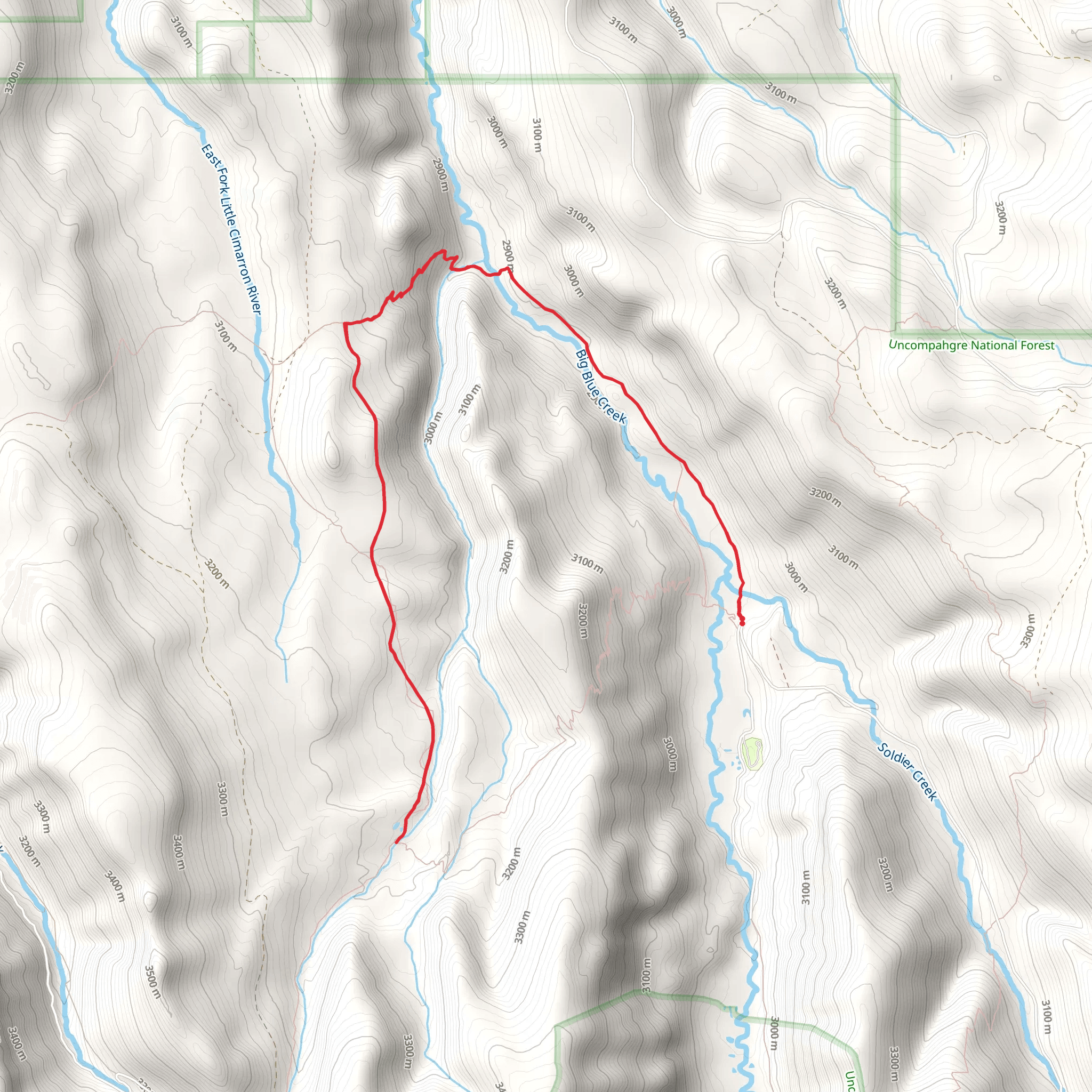 Big Park via Alpine Trail mobile static map