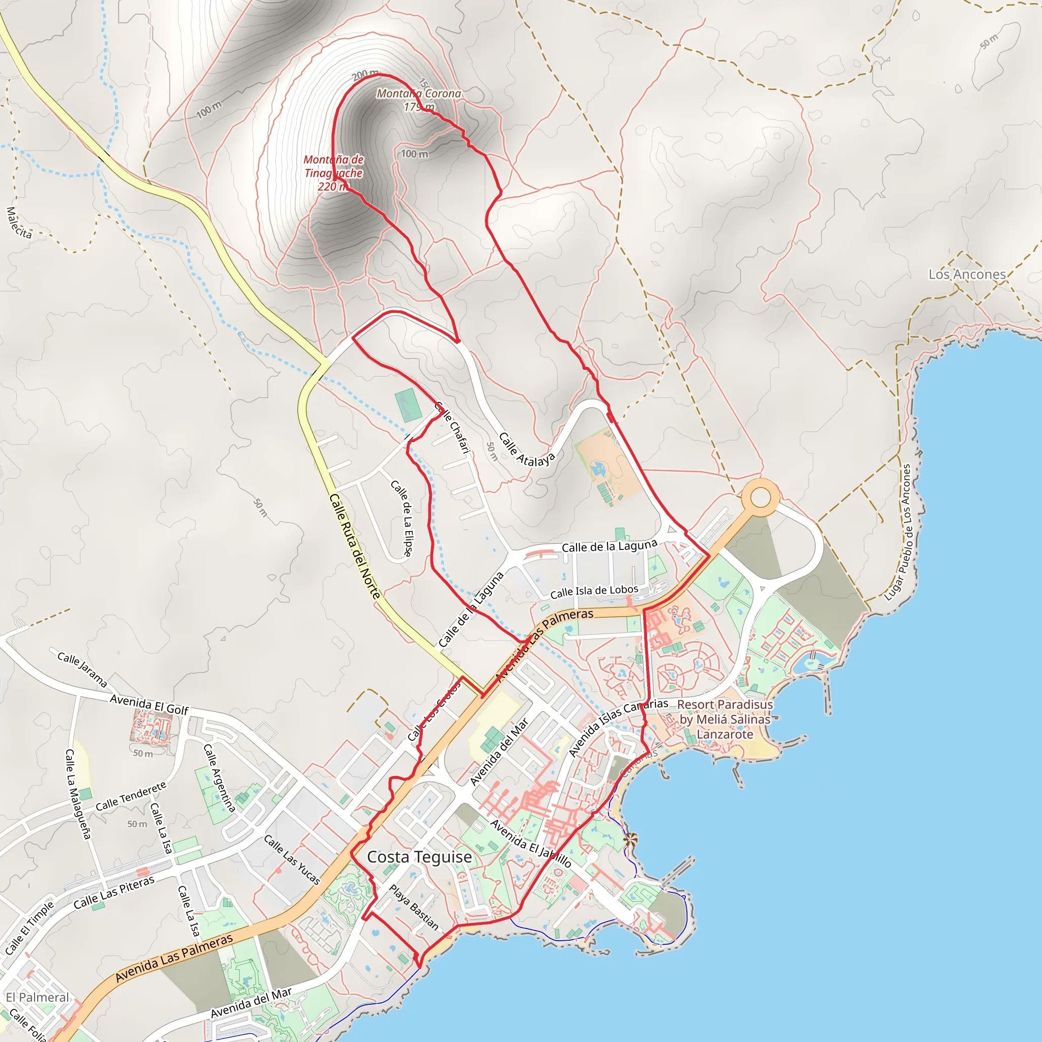 Lanzarote - Costa Teguise Hike mobile static map