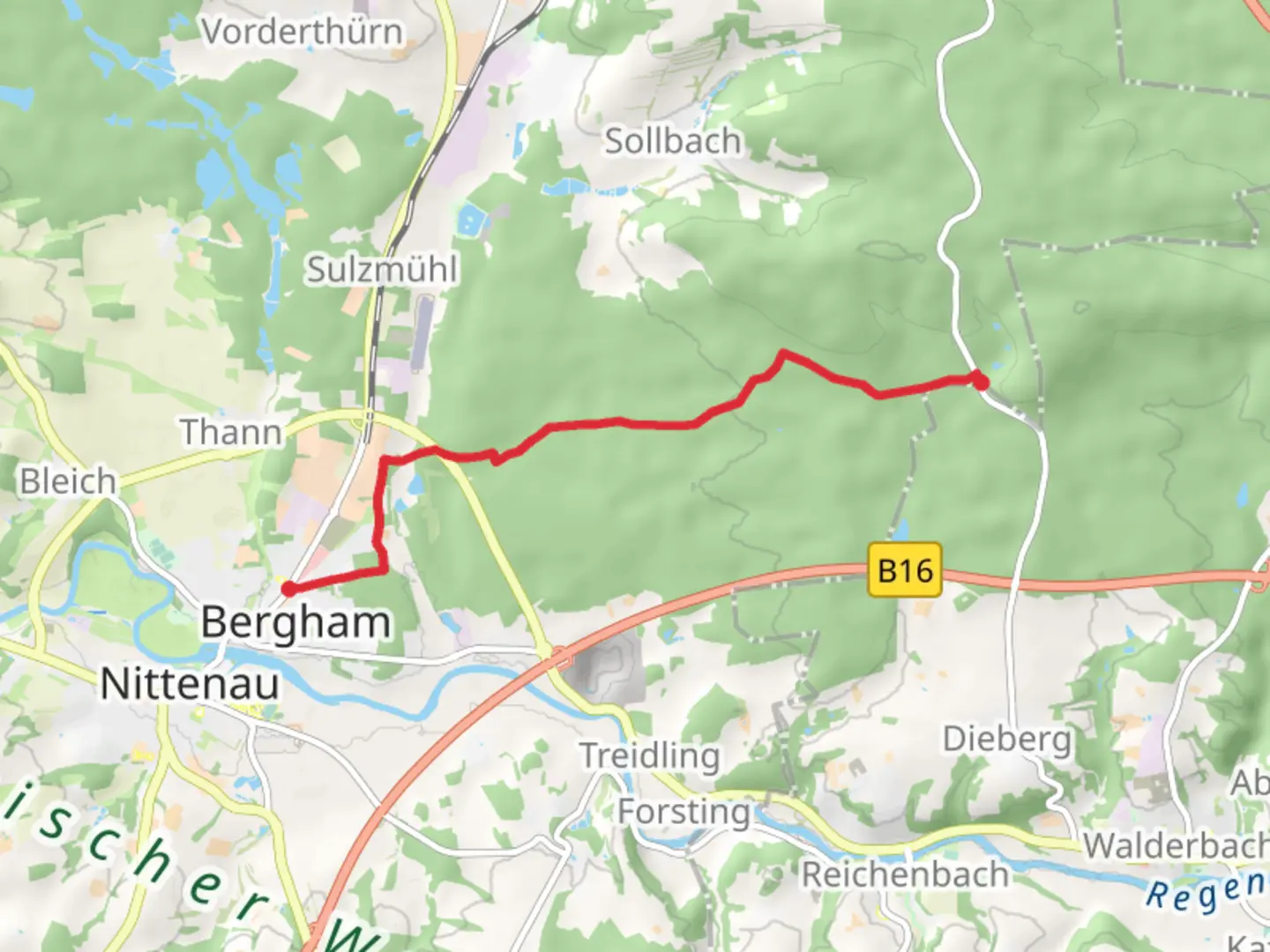 An image depicting the trail Bergham to Kappelhange Walk and its surrounding area.