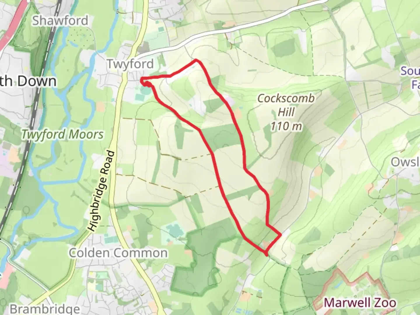 An image depicting the trail Gabriel's Copse Loop and its surrounding area.