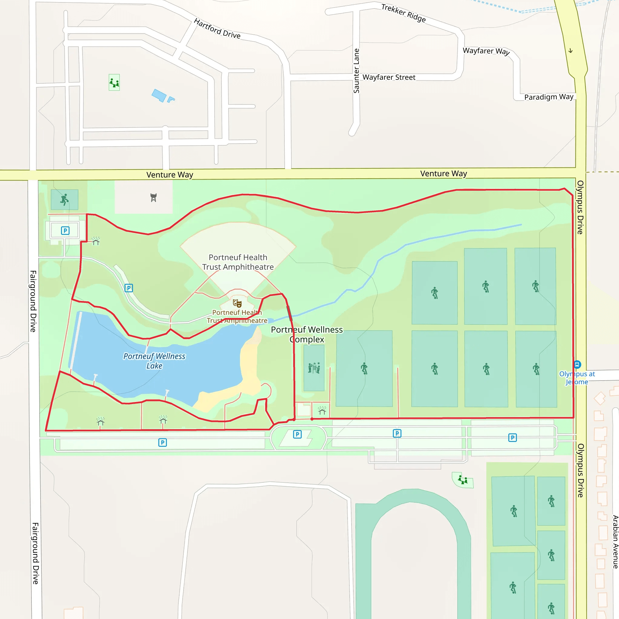 Portneuf Wellness Lake Loop mobile static map