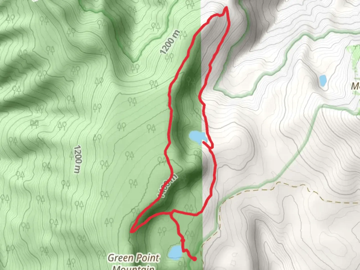 An image depicting the trail Rainy Lake, North Lake and Green Point Ridge Loop Trail and its surrounding area.