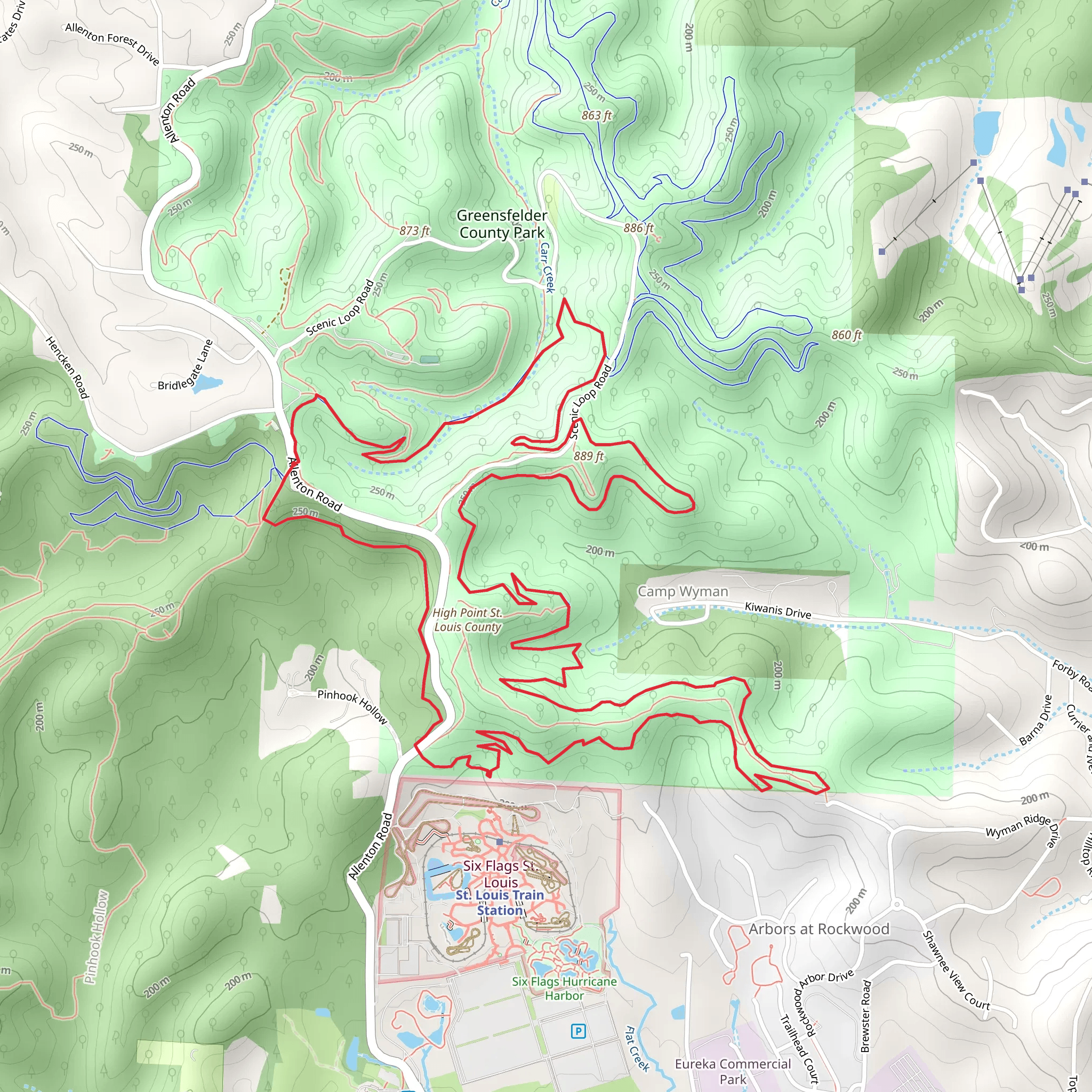 DeClue Loop Trail mobile static map
