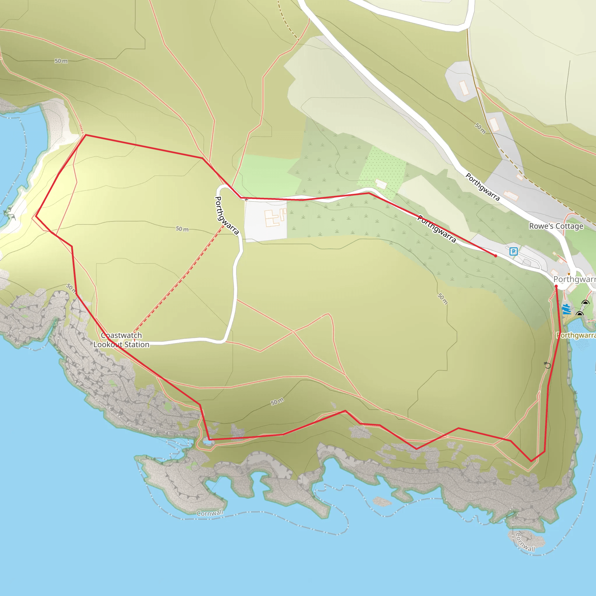 The Cove - Gwennap Head - Lookout Walk mobile static map