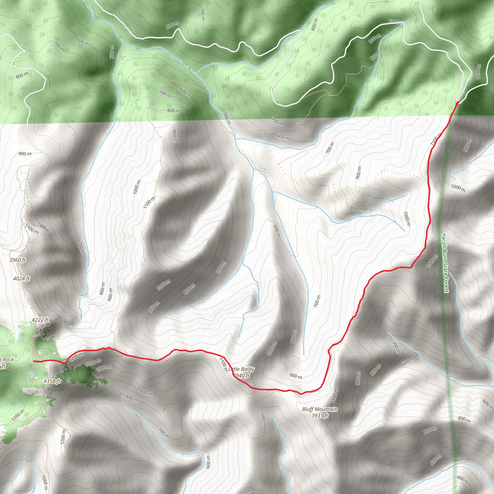 Bluff Mountain Trail mobile static map
