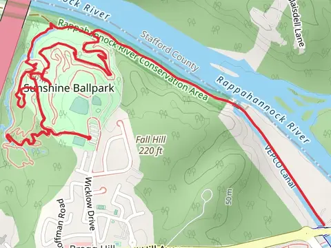 Sunshine Trail and Scout Trail in Sunshine Ballpark