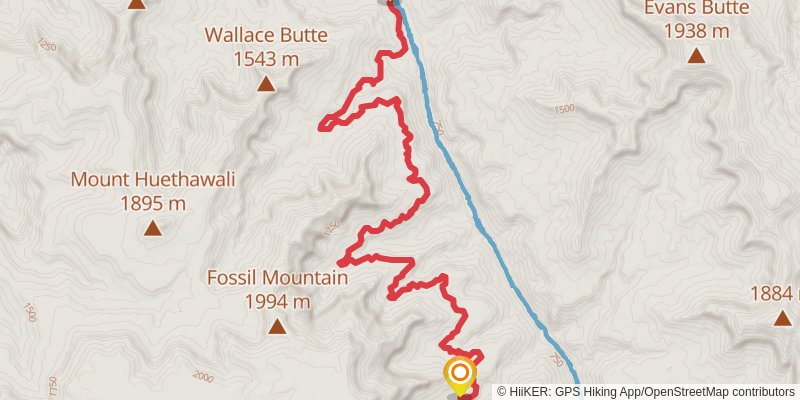 Tonto Trail - Boucher to South Pass stage 3 Map