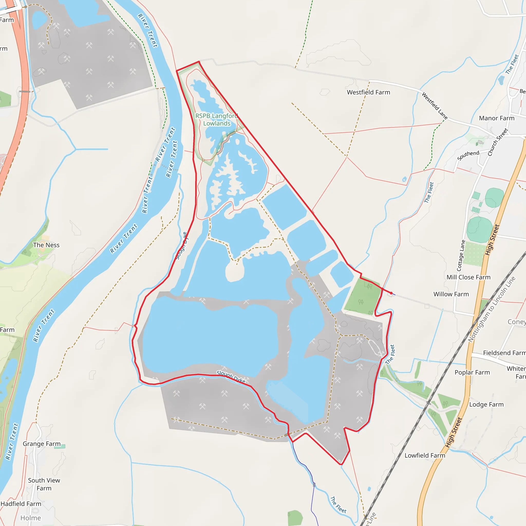 Sand and Gravel Pit Circular Walk mobile static map