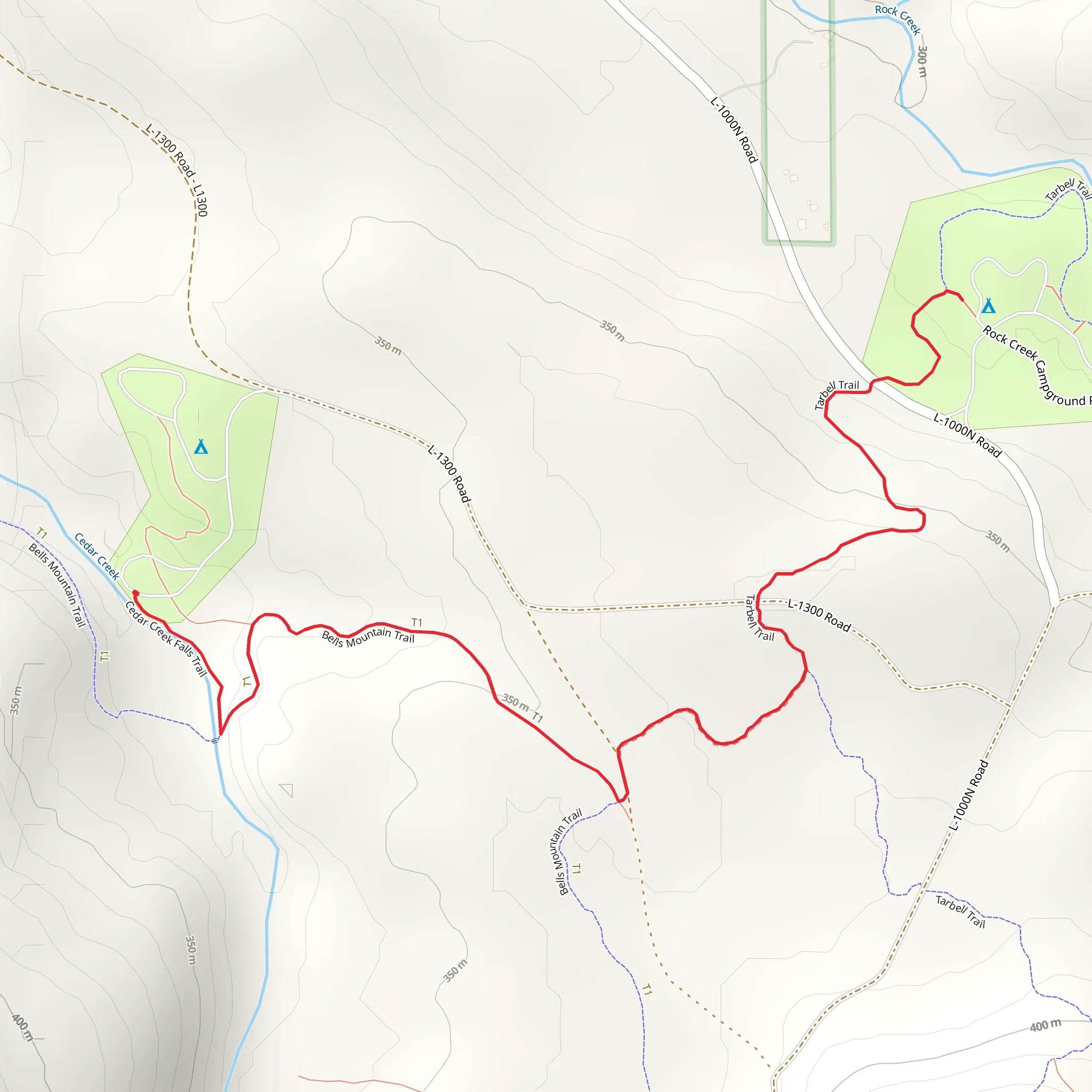 Cold Creek Campground to Rock Creek Campground mobile static map