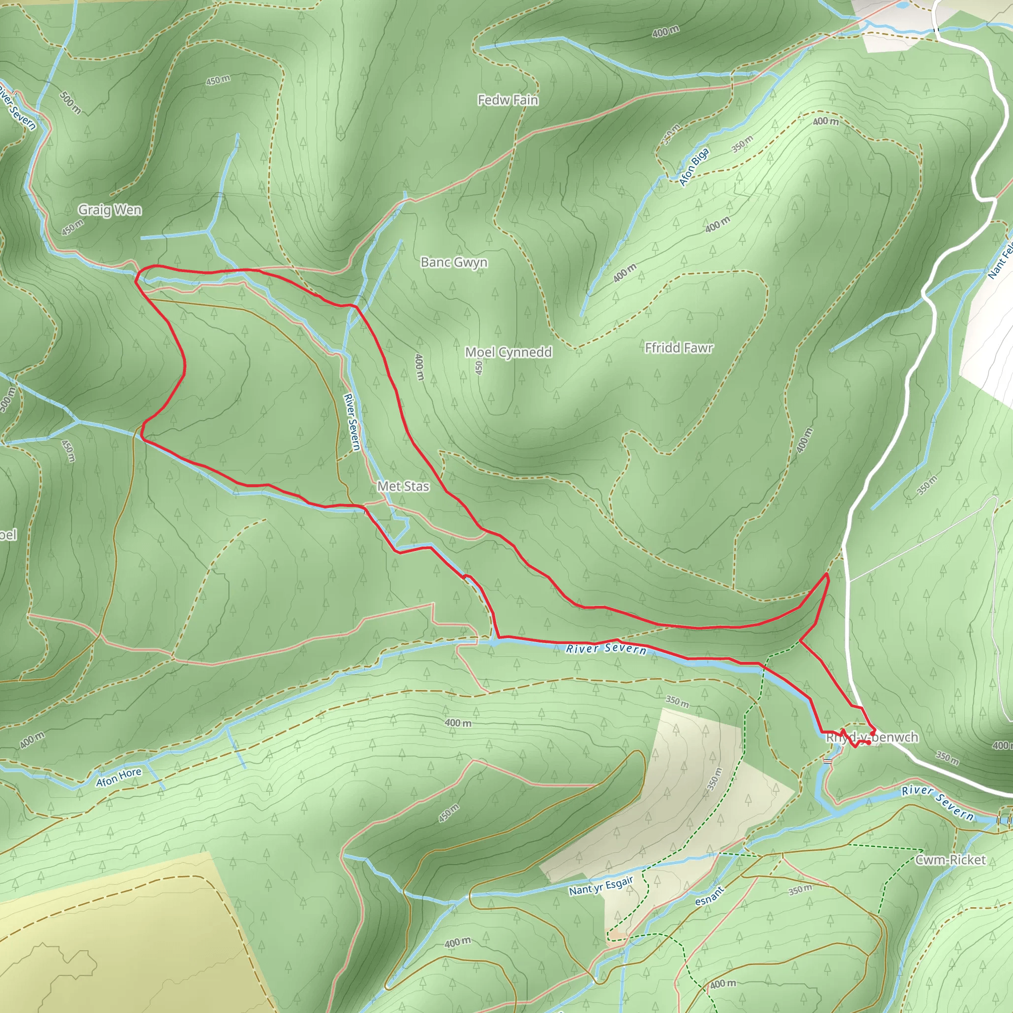 Hafren Forest Walk mobile static map