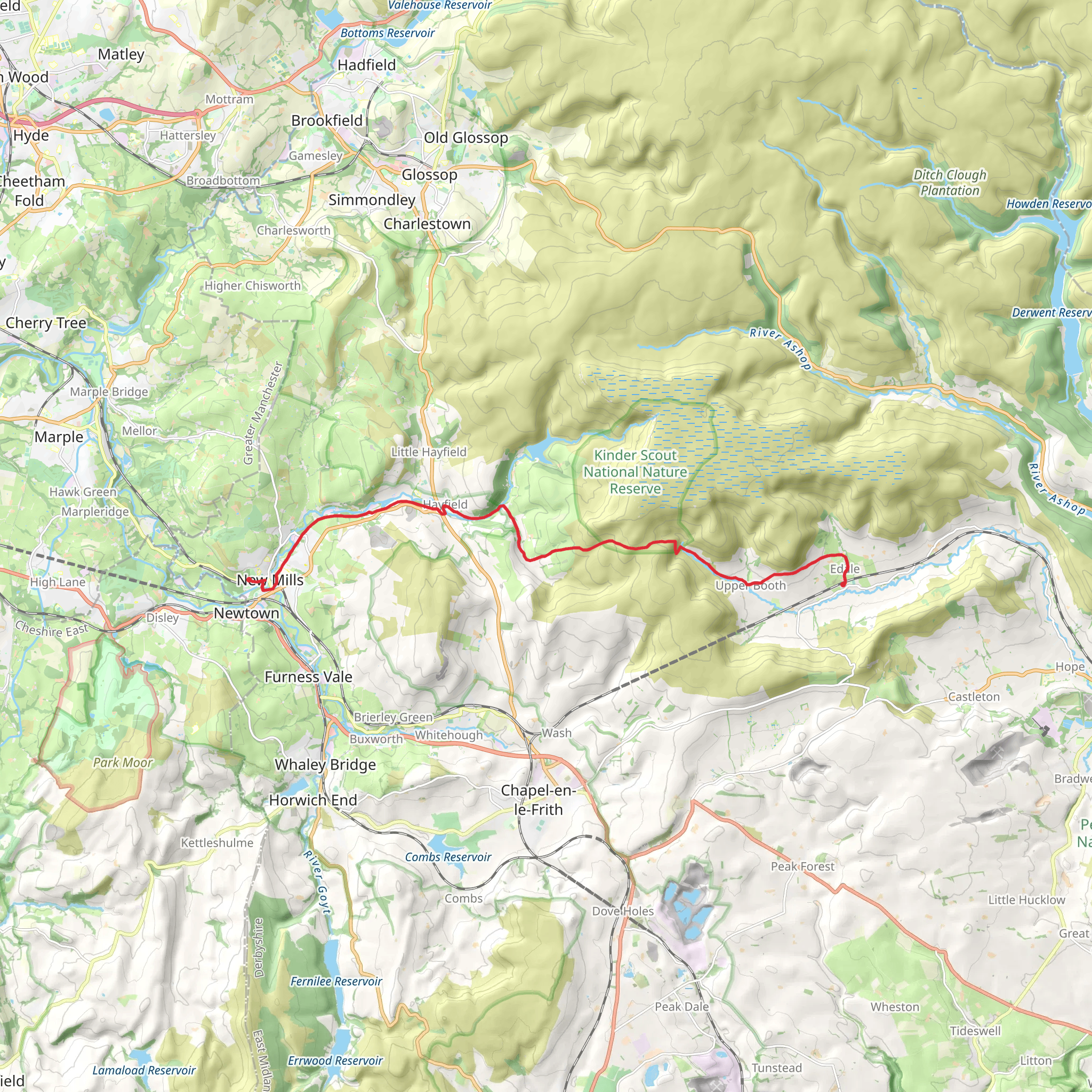 The Sett Valley and Edge of Kinder mobile static map